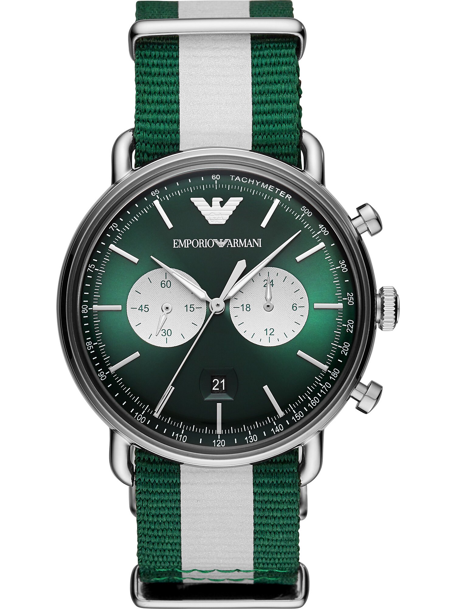 Emporio Armani Chronograph grün / weiß