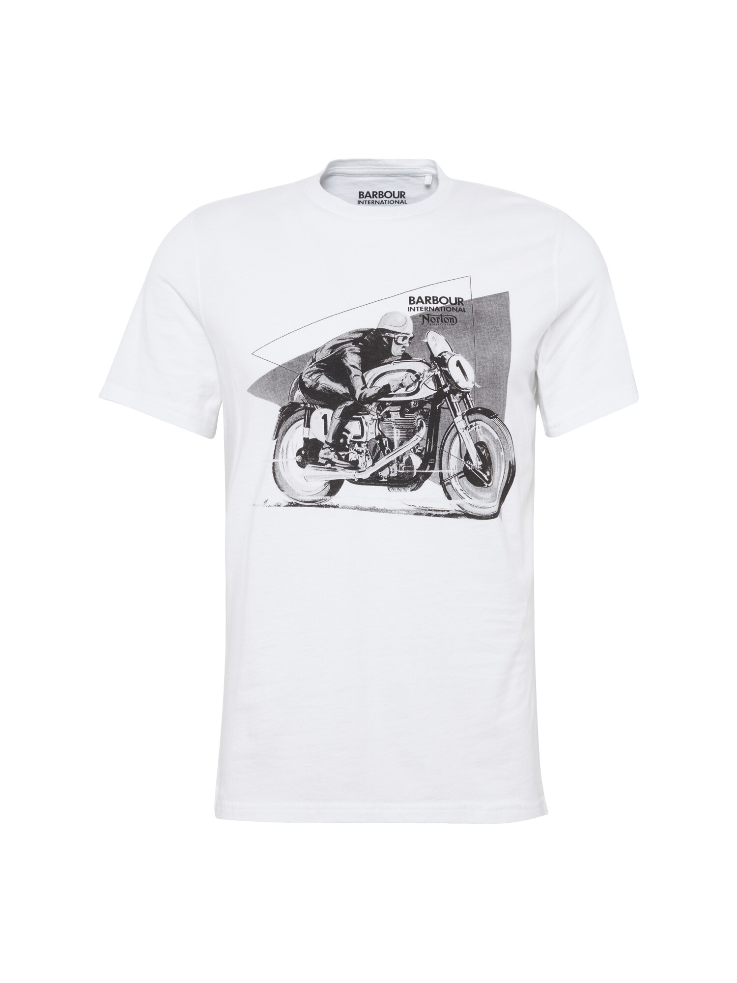 Barbour International T-Shirt B. Intl Norton Racer grau / weiß