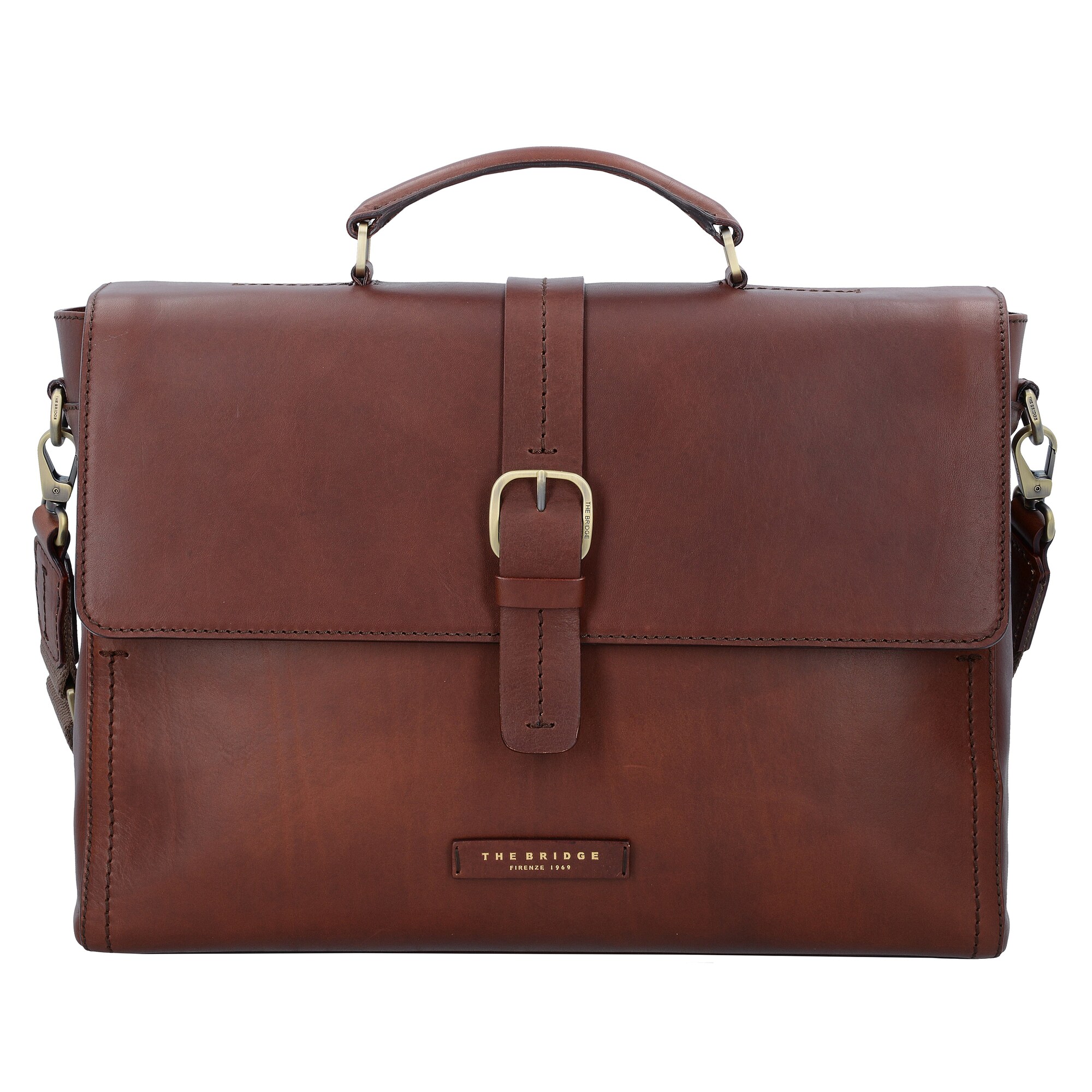 The Bridge Kallio Messenger Aktentasche Leder 41 cm Laptopfach braun