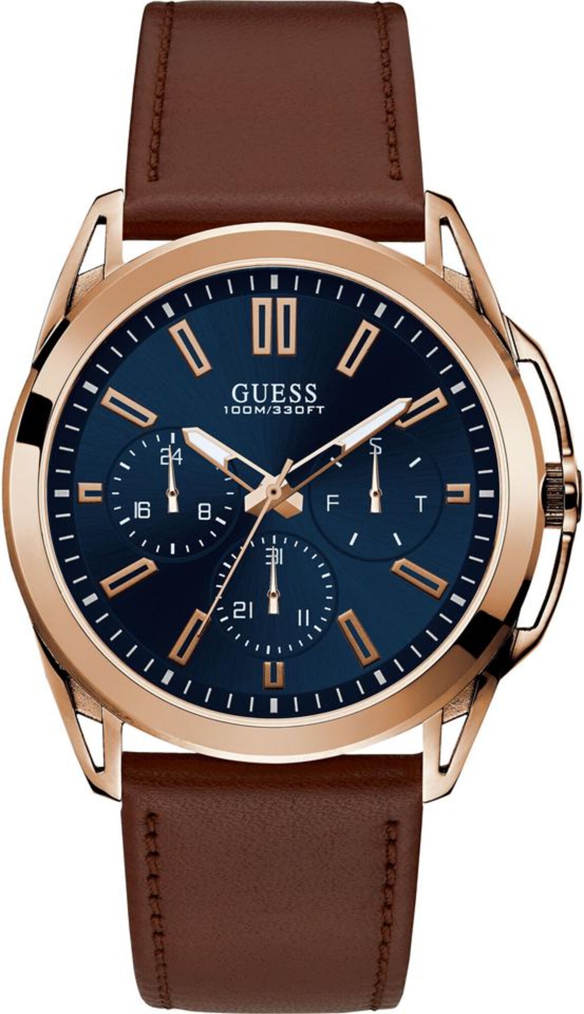 GUESS Uhr ''''Vertex, W1217G2'''' braun / rosegold