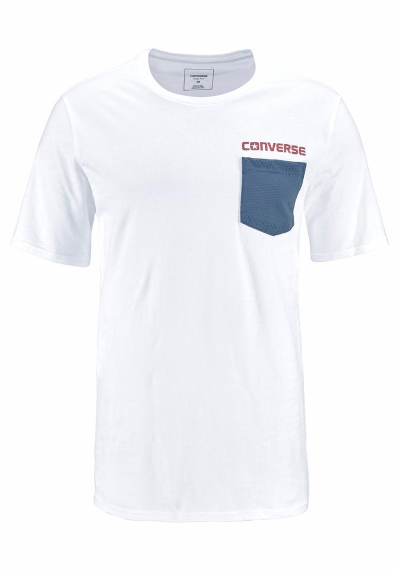 CONVERSE T-Shirt himmelblau / rot / weiß