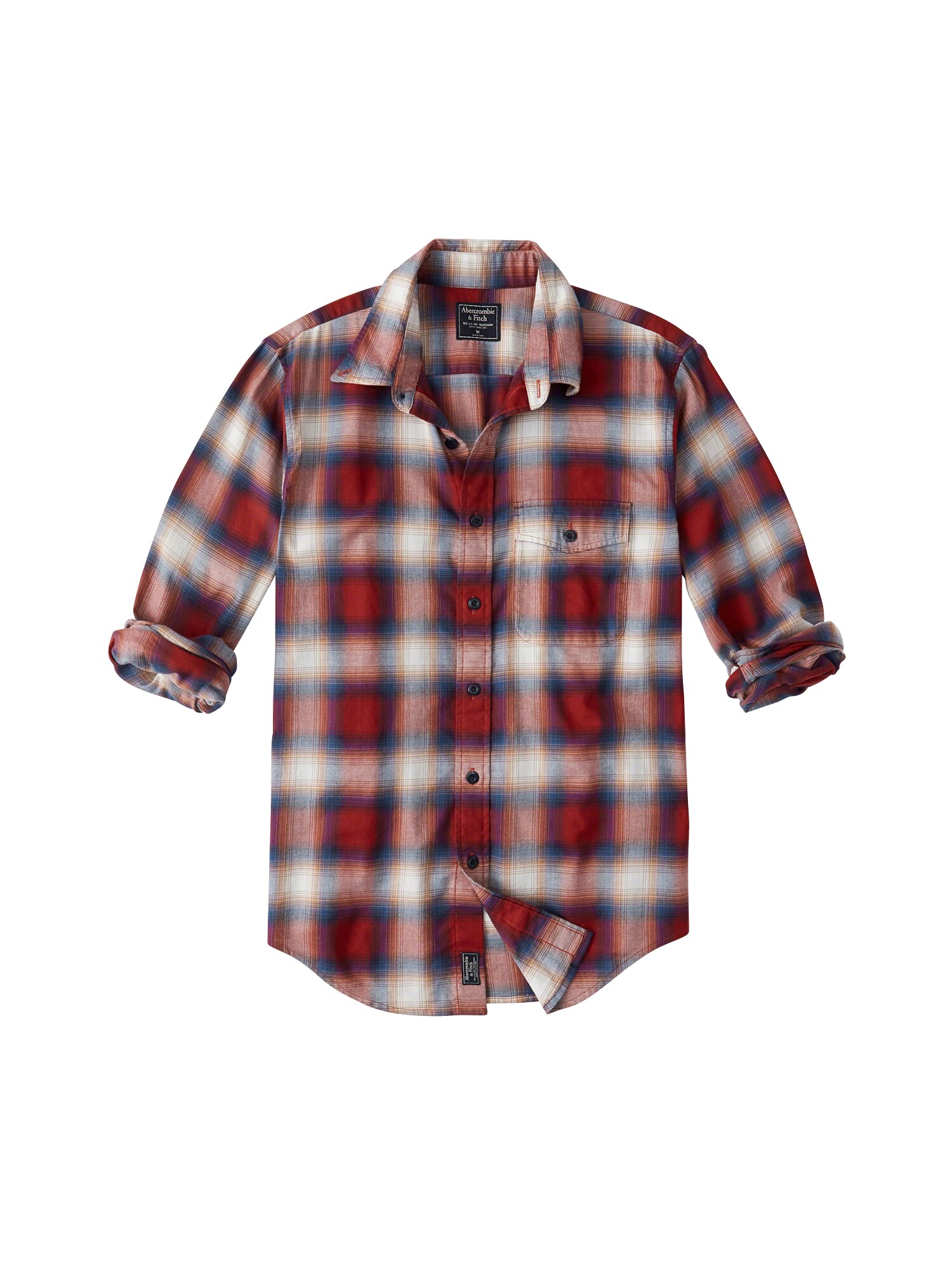 Abercrombie & Fitch Hemd ''''STRETCH TWILL SHIRT CCMD 6CC'''' blau / rot / naturweiß