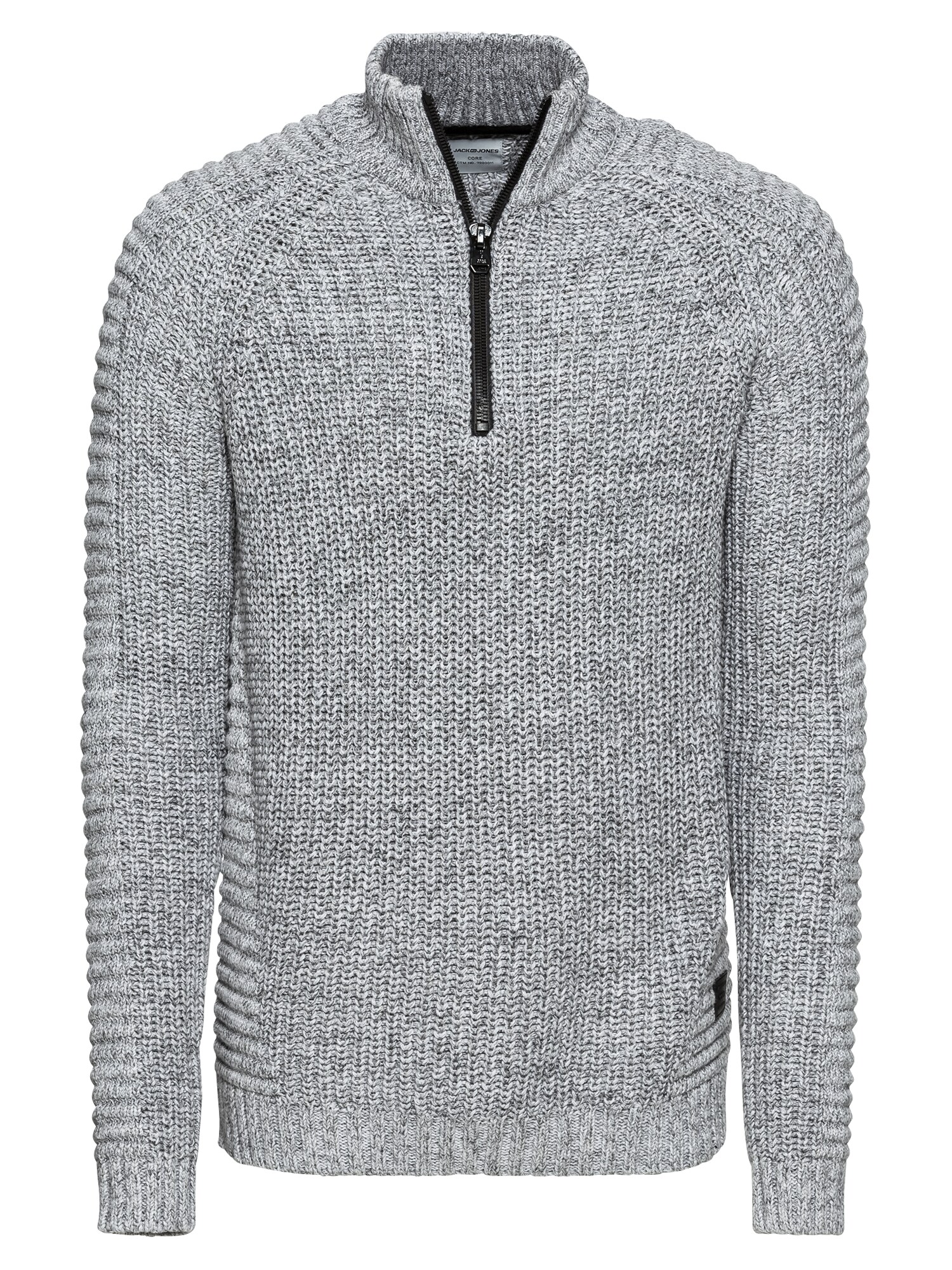 JACK & JONES Pullover JCOKENDALL KNIT HALF ZIP hellgrau