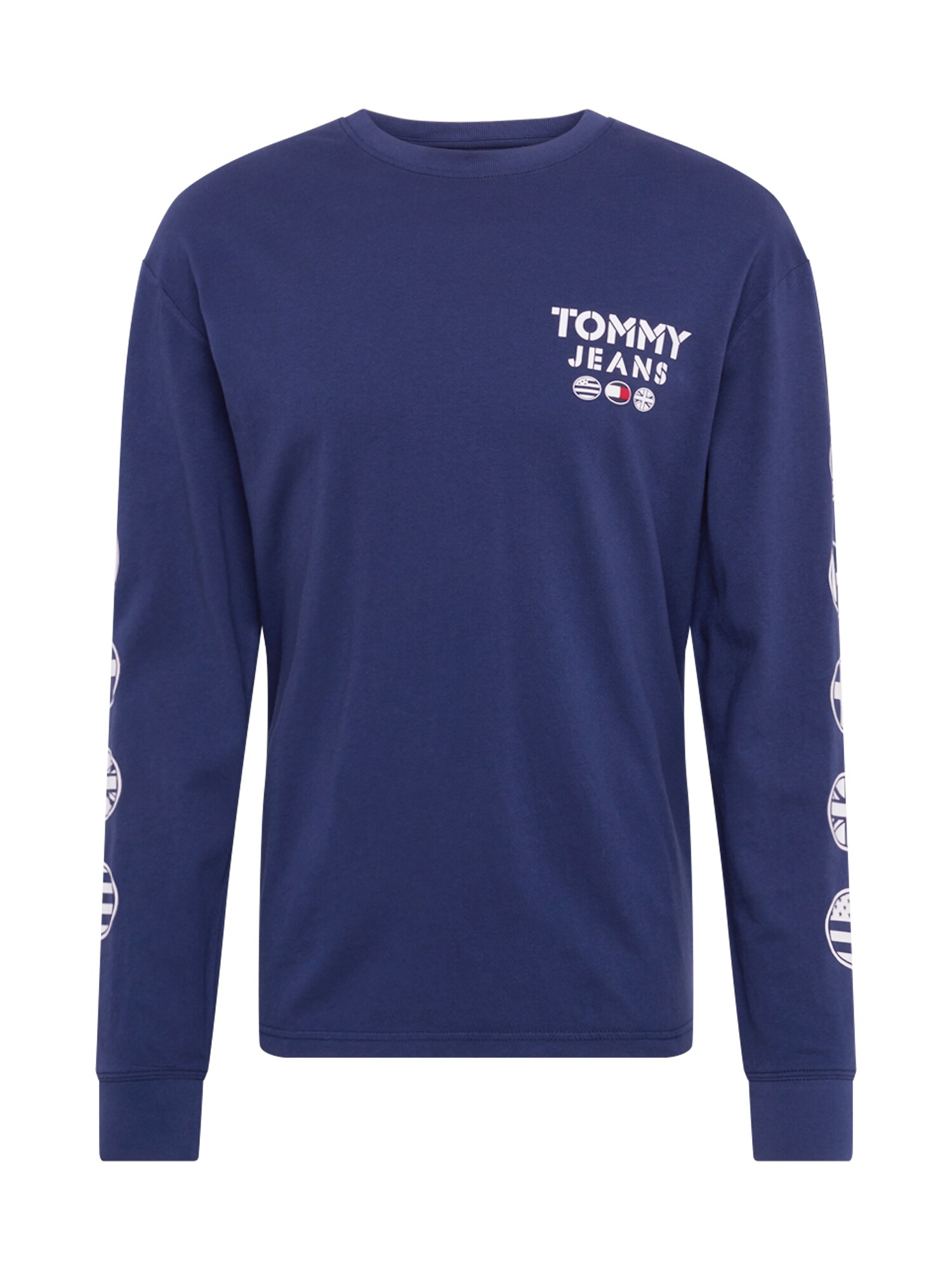 Tommy Jeans Langarmshirt ''''TJM BUBBLED FLAGS LONGSLEEVE TEE'''' dunkelblau