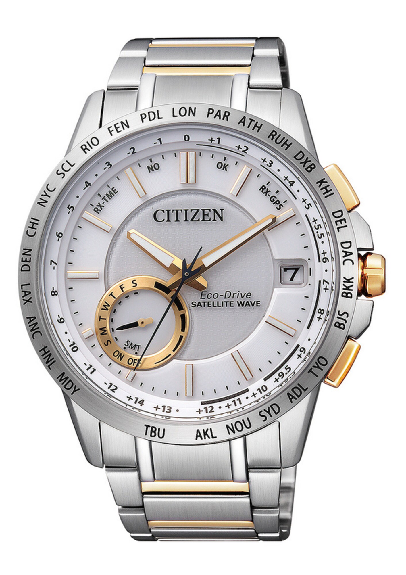 CITIZEN Armbanduhr mit GPS, CC3004-53A gold / silber