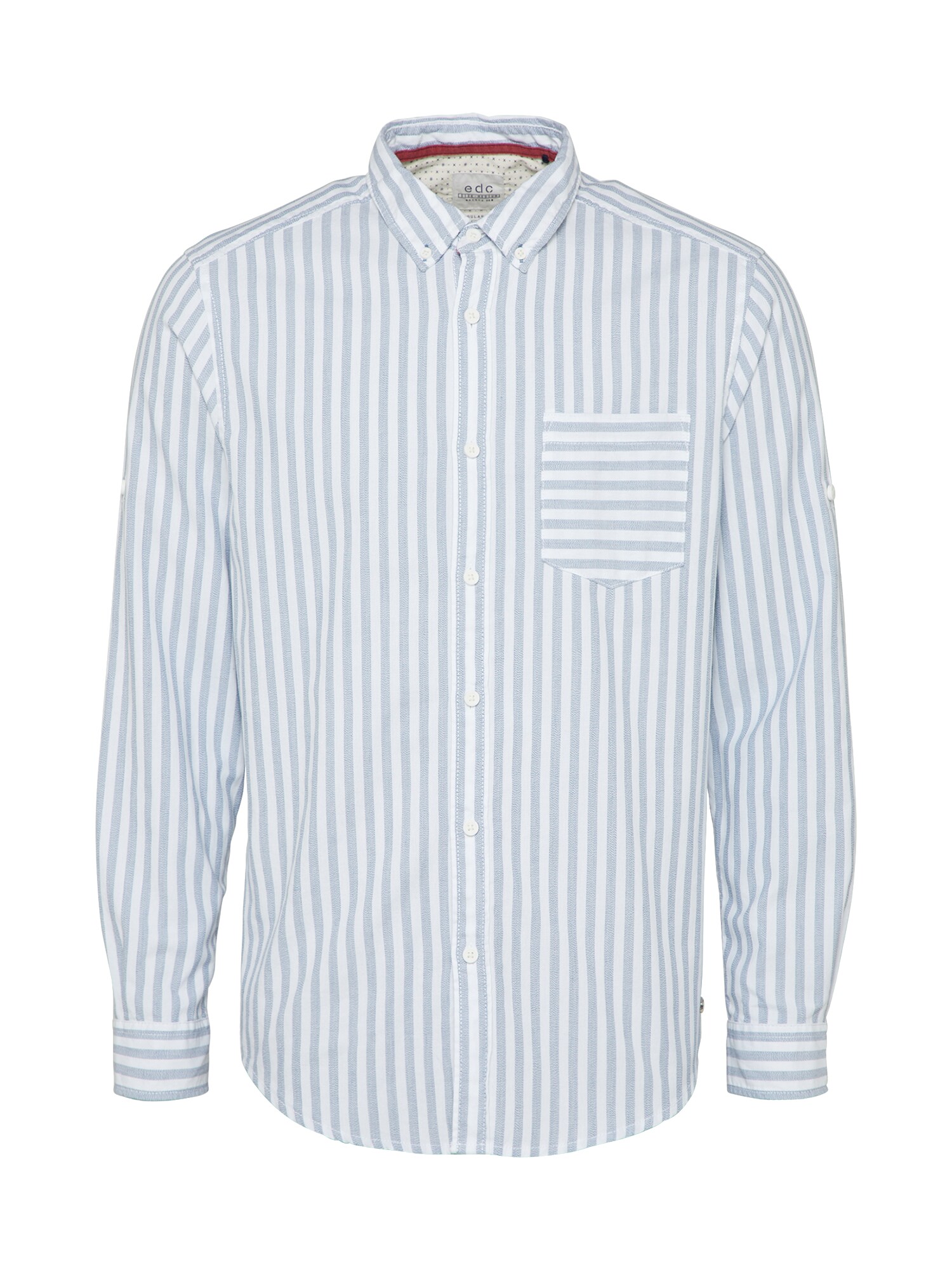 EDC BY ESPRIT Casual Hemd vertikal stripe rauchblau / weiß