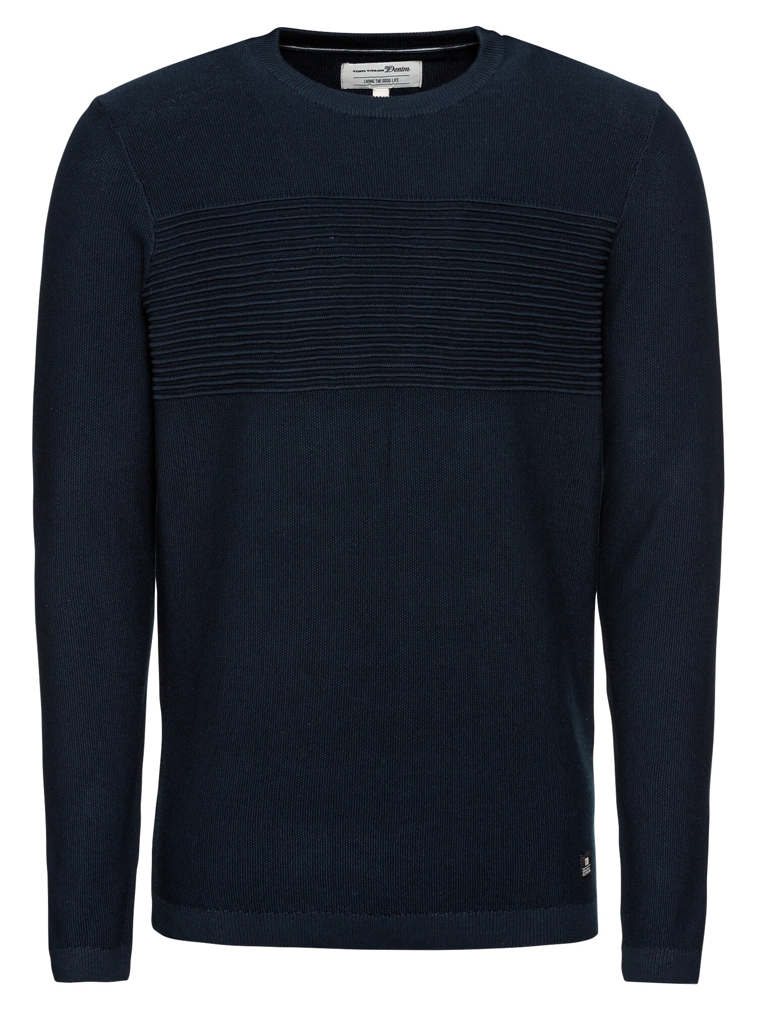 TOM TAILOR DENIM Pullover structure mix basic plus crew navy