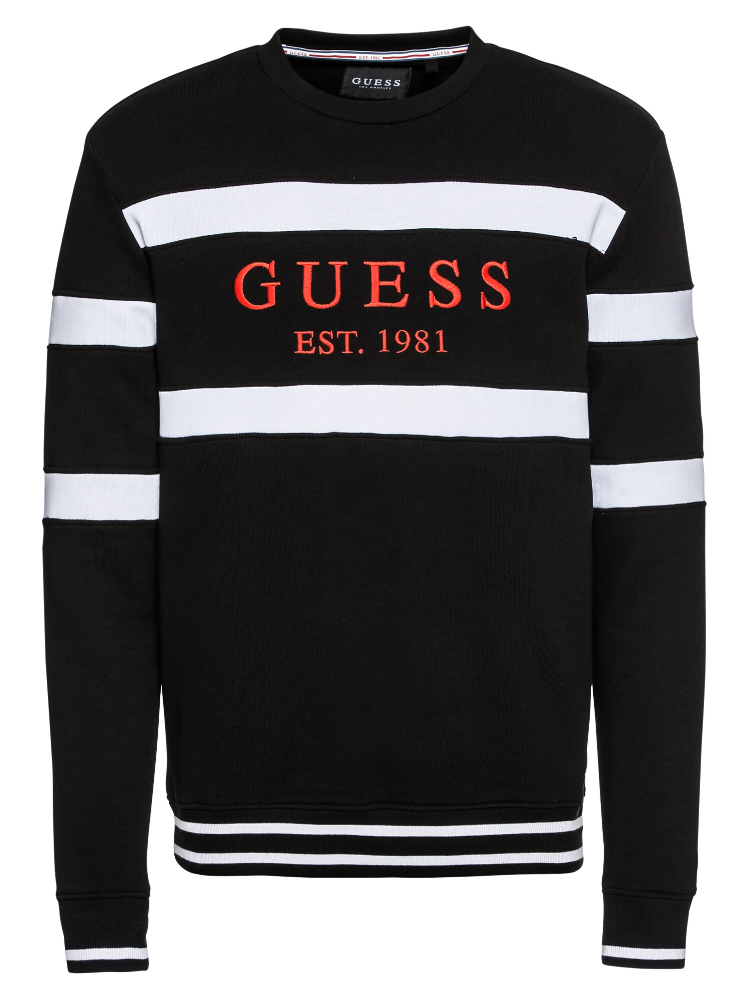 GUESS Sweatshirt JACK CN FLEECE schwarz / weiß