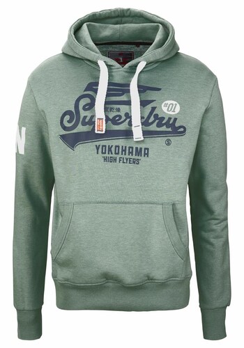 Superdry Sweatshirt High Flyers Hood navy / grasgrün