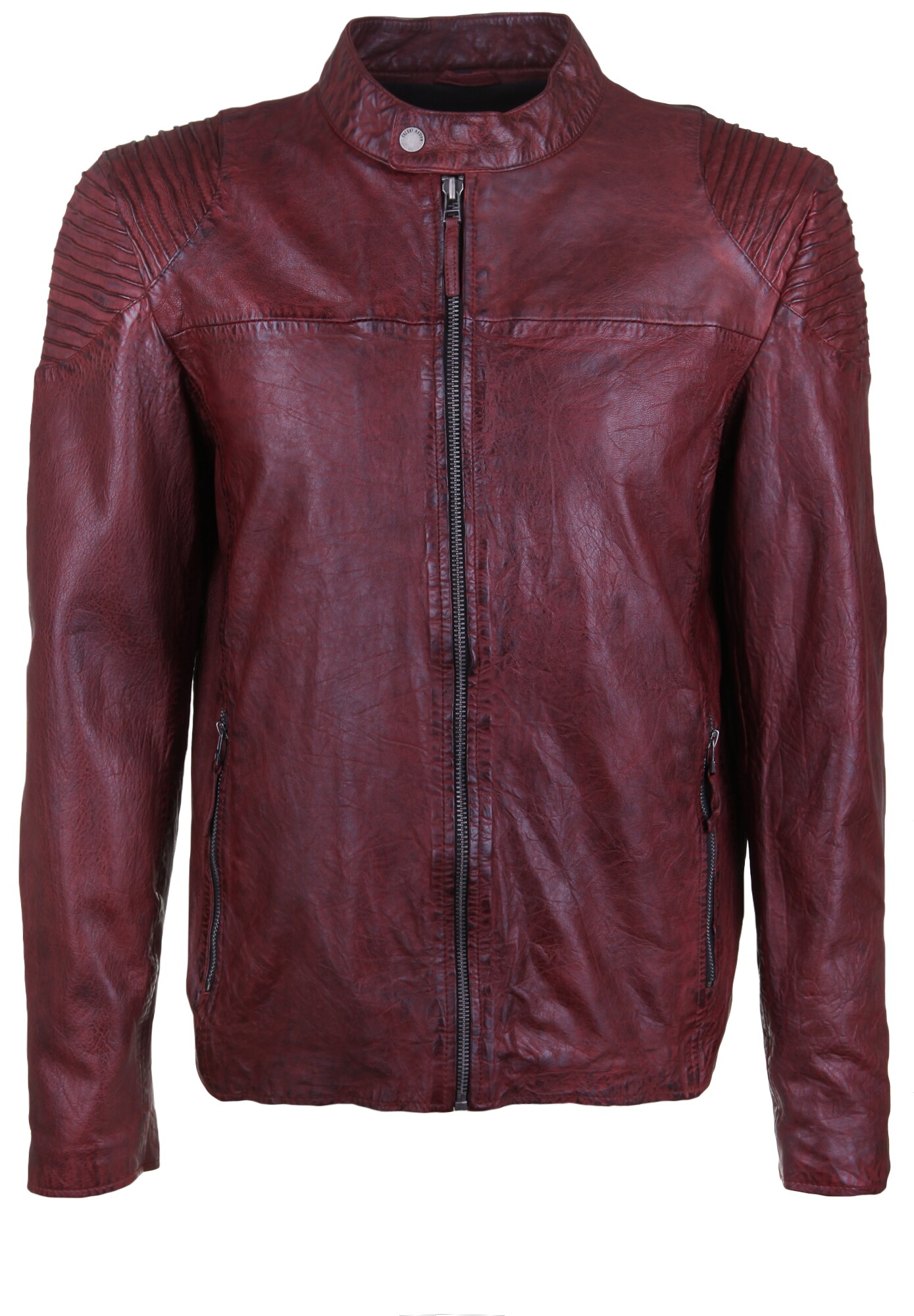 FREAKY NATION Lederjacke MINOR weinrot