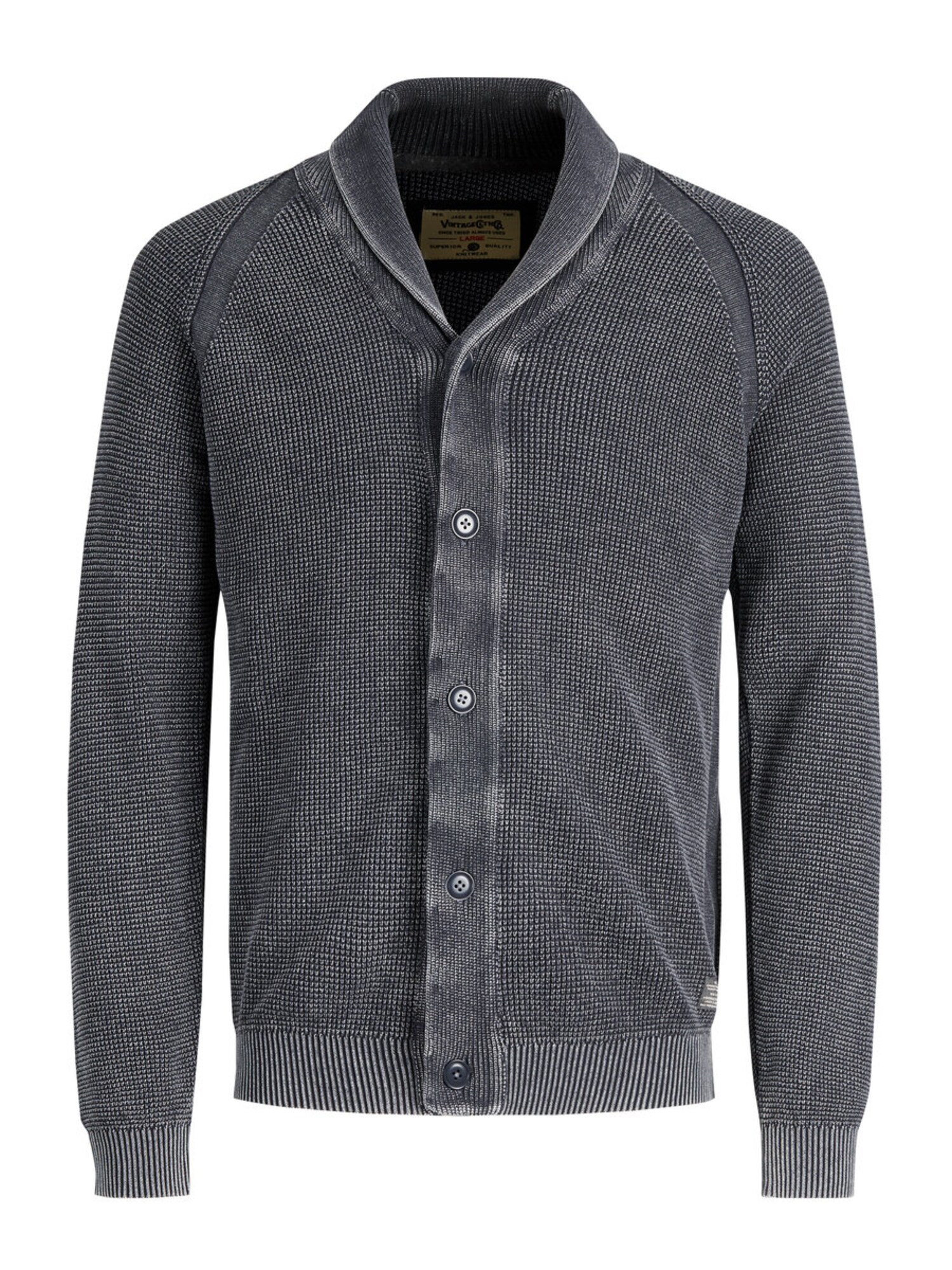 JACK & JONES Strukturierter Strick-Cardigan grau
