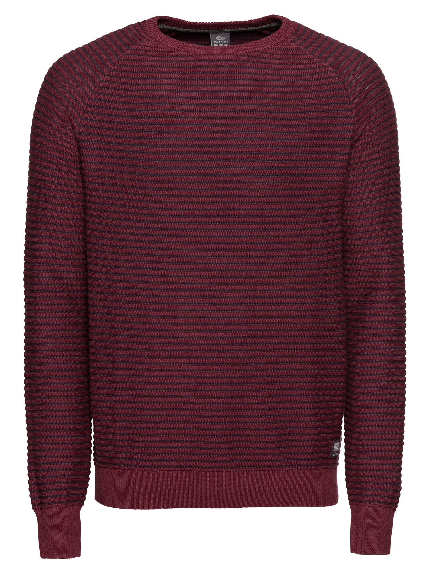 S.Oliver Pullover anthrazit / blutrot