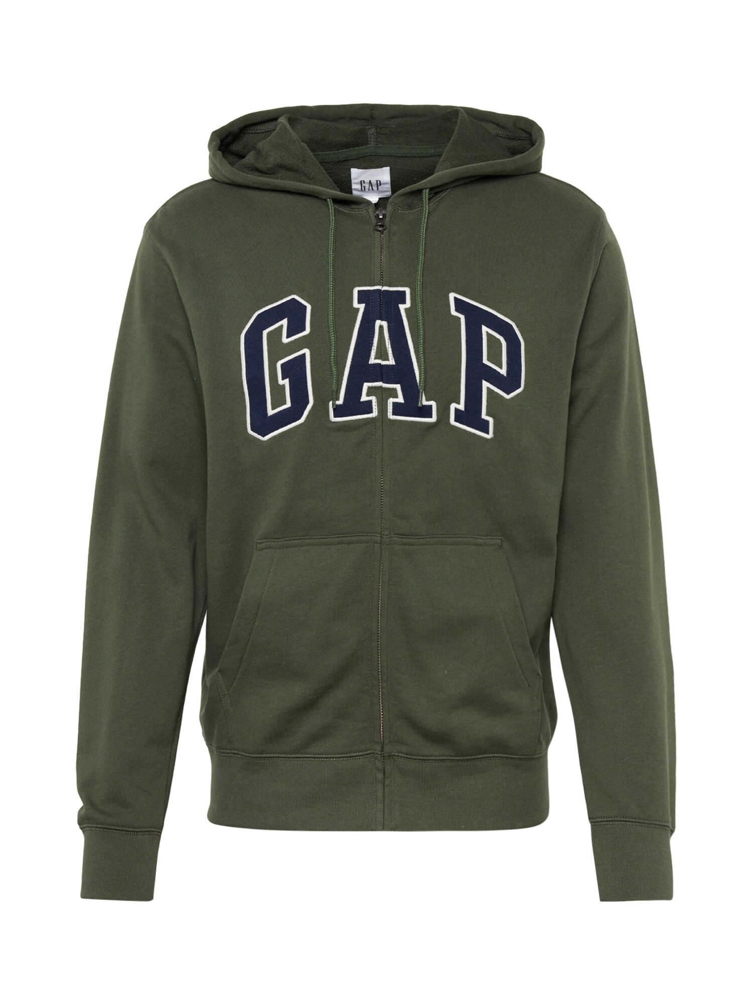 GAP Sweatjacke ''''XLS FT ARCH FZ HD'''' grün / weiß