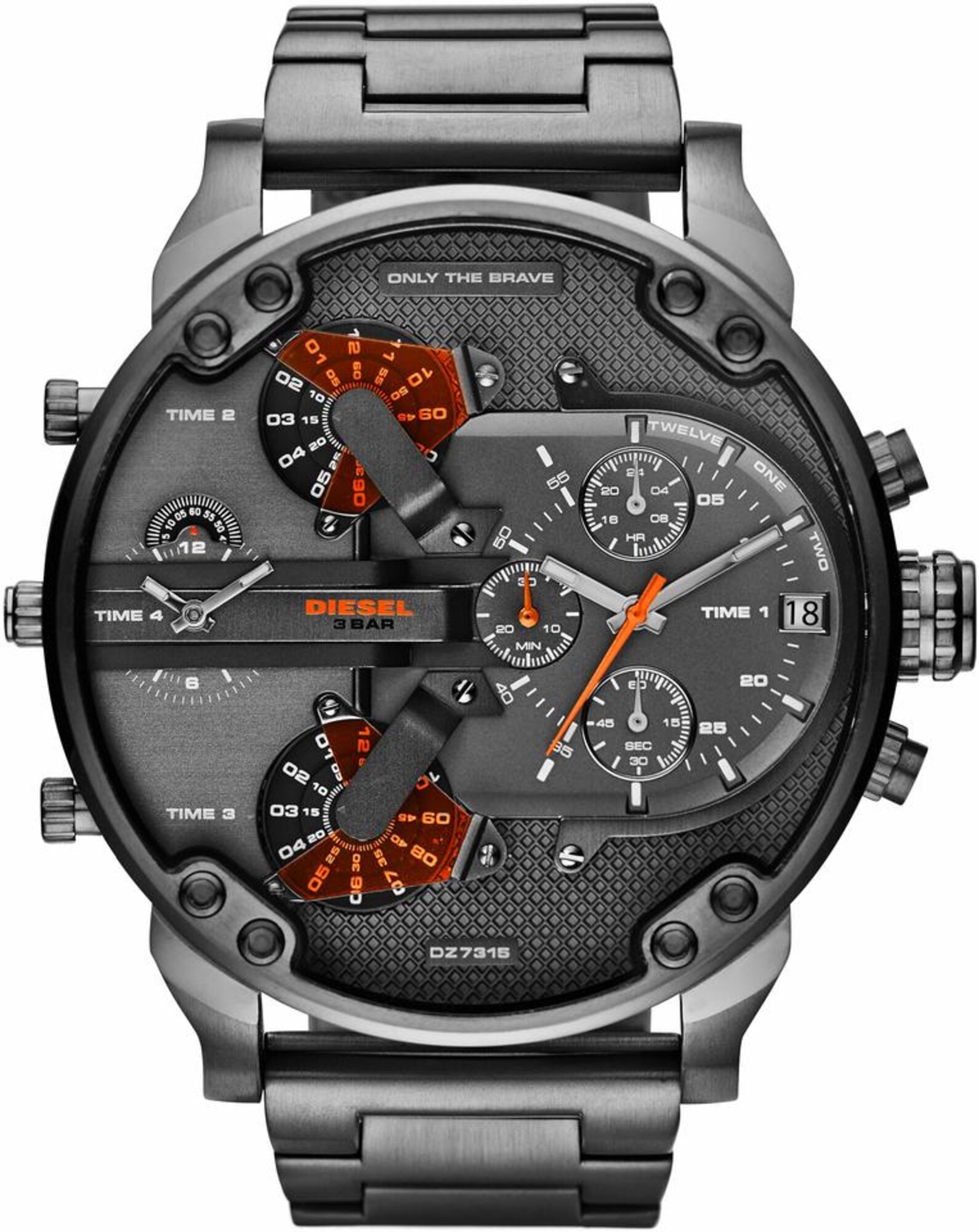 DIESEL Chronograph MR DADDY 2.0, DZ7315 dunkelgrau / orange