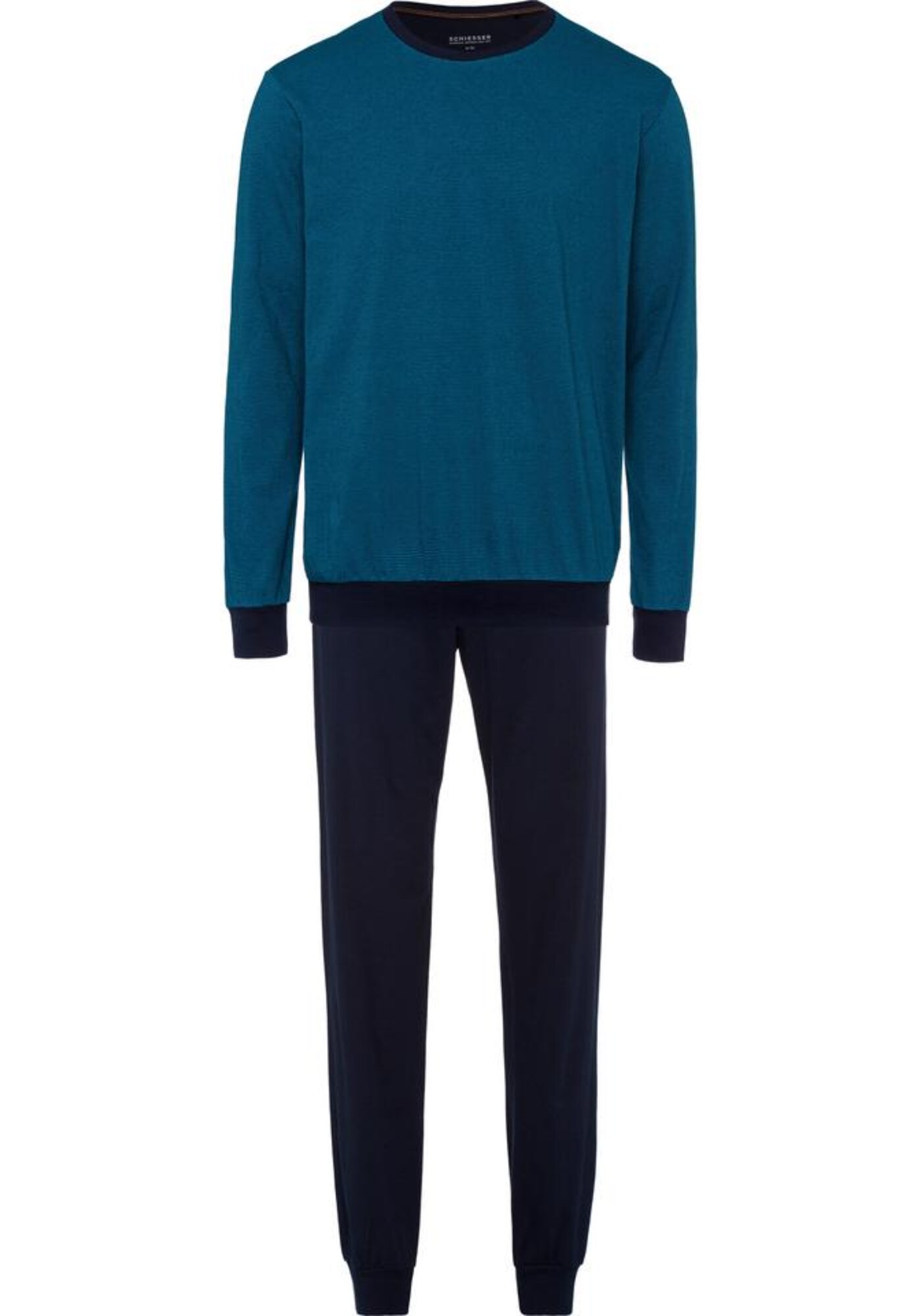 SCHIESSER Pyjama marine / petrol