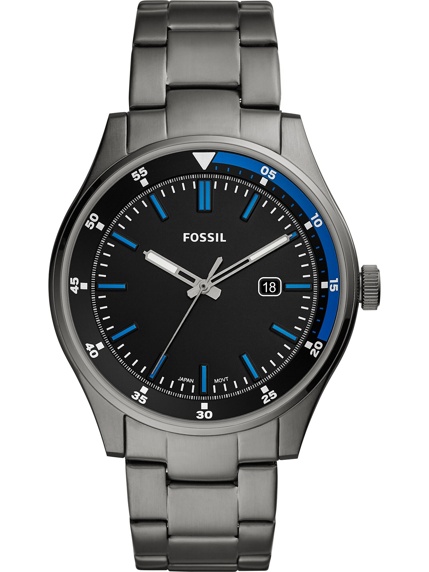 FOSSIL Herrenuhr ''''FS5532'''' blau / dunkelgrau / weiß