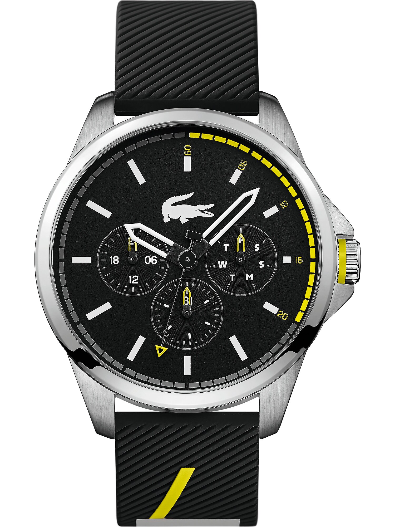 LACOSTE Uhr Capbreton zitrone / schwarz / silber