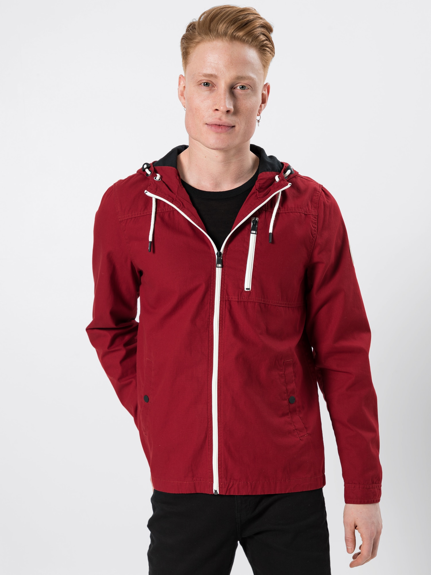 Only & Sons Jacke rot / schwarz / weiß