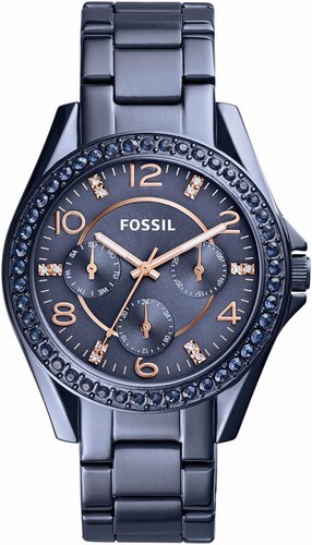 FOSSIL Fossil Multifunktionsuhr RILEY, ES4294 blau