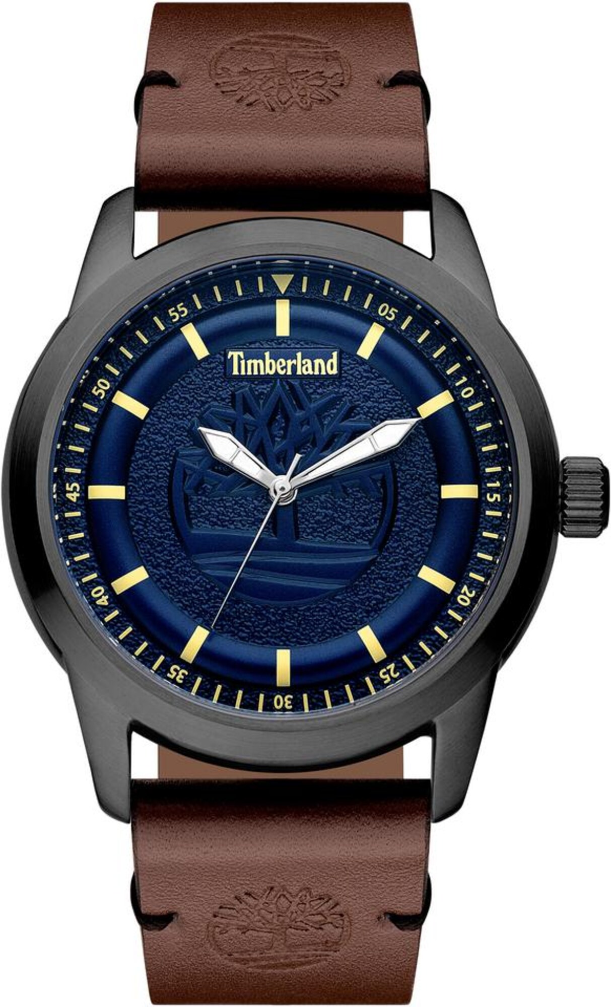 TIMBERLAND Quarzuhr ''''Howland'''' ultramarinblau / dunkelbraun / gelb / anthrazit