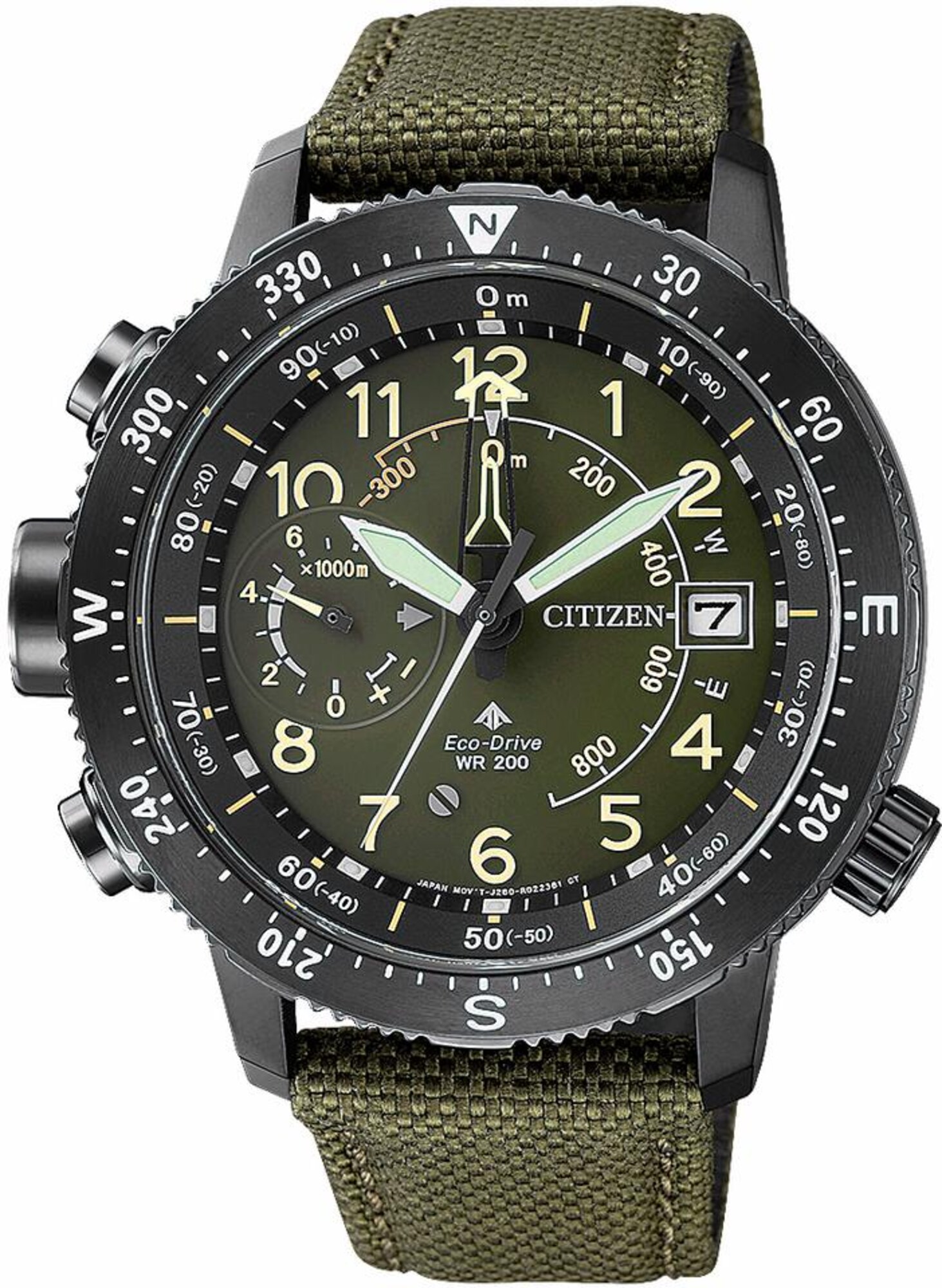 CITIZEN Multifunktionsuhr ''''BN4045-12X'''' grün / schwarz