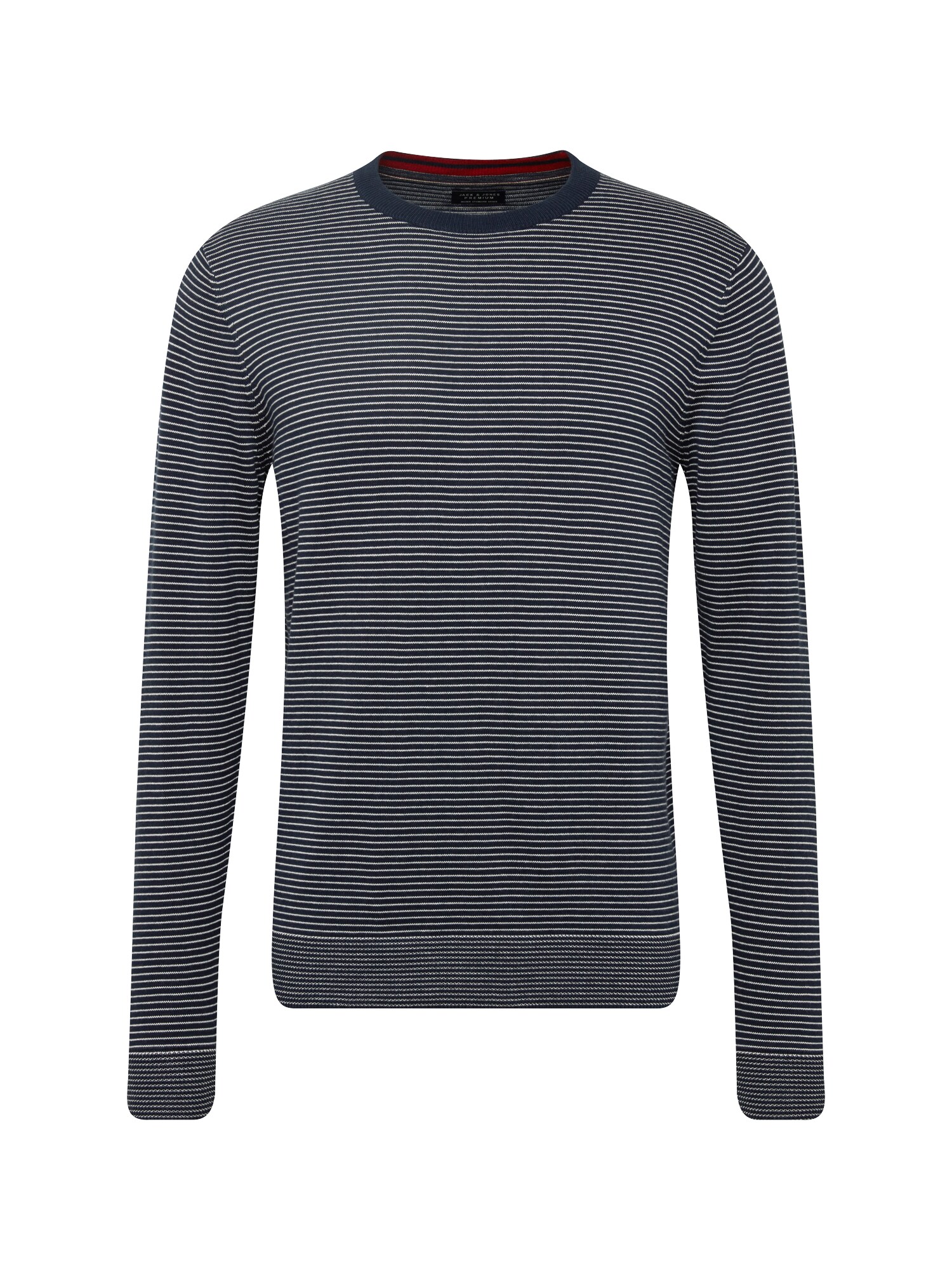 JACK & JONES Pullover ''''PROVI KNIT CREW NECK BS'''' navy / weiß