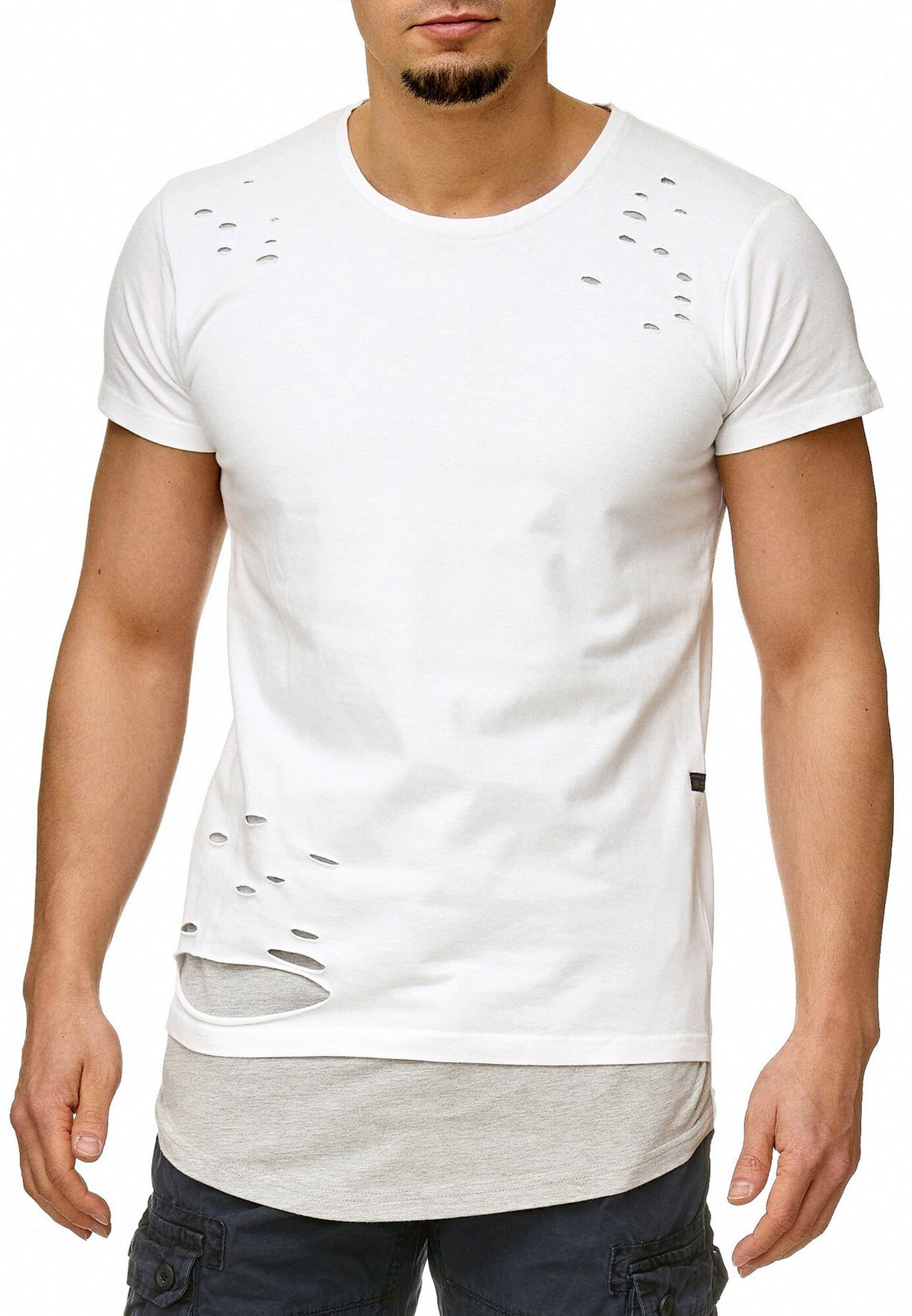 INDICODE JEANS ''''Lund'''' graumeliert / weiß