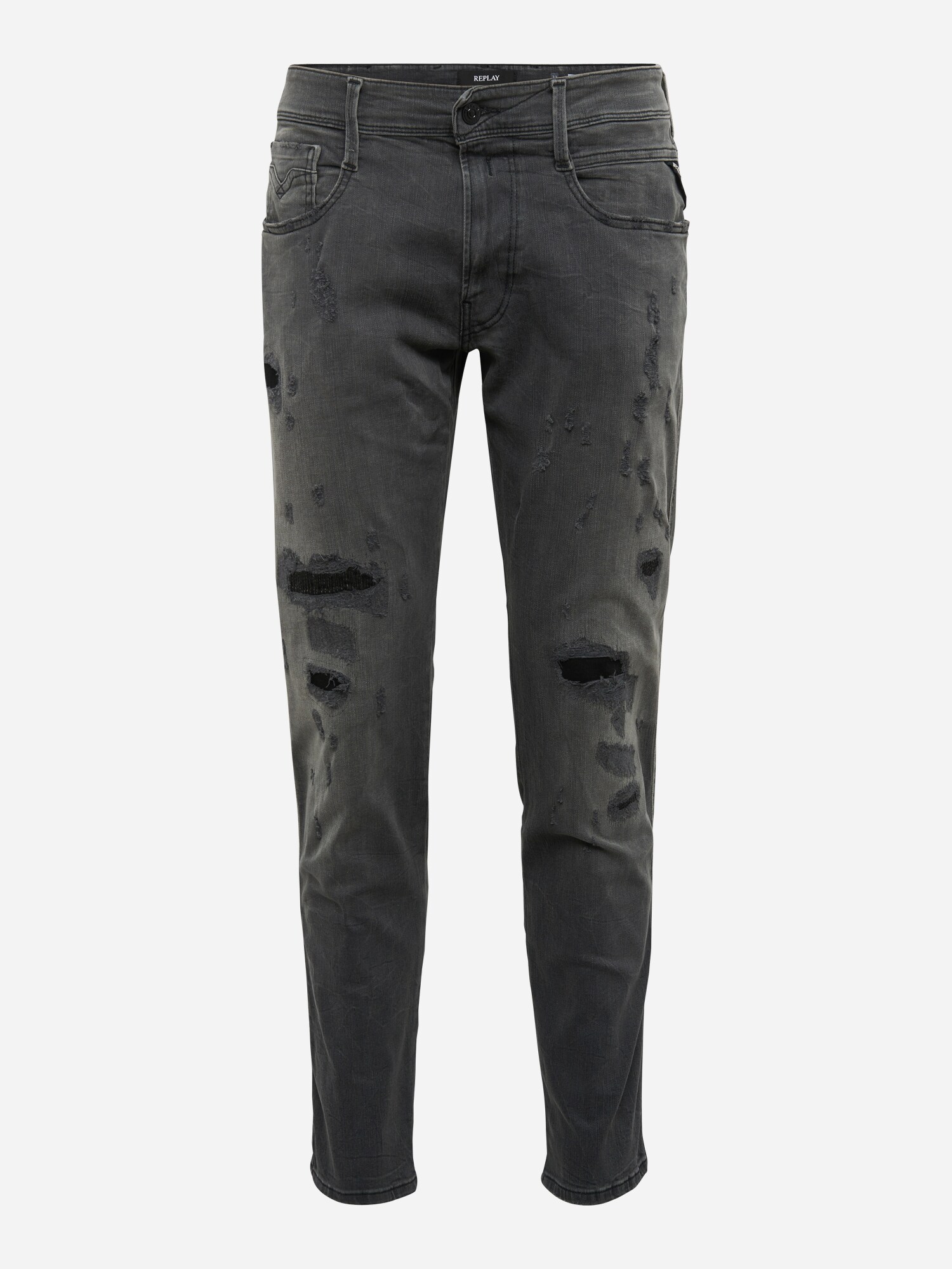REPLAY Jeans im Used-Style Anbass black denim