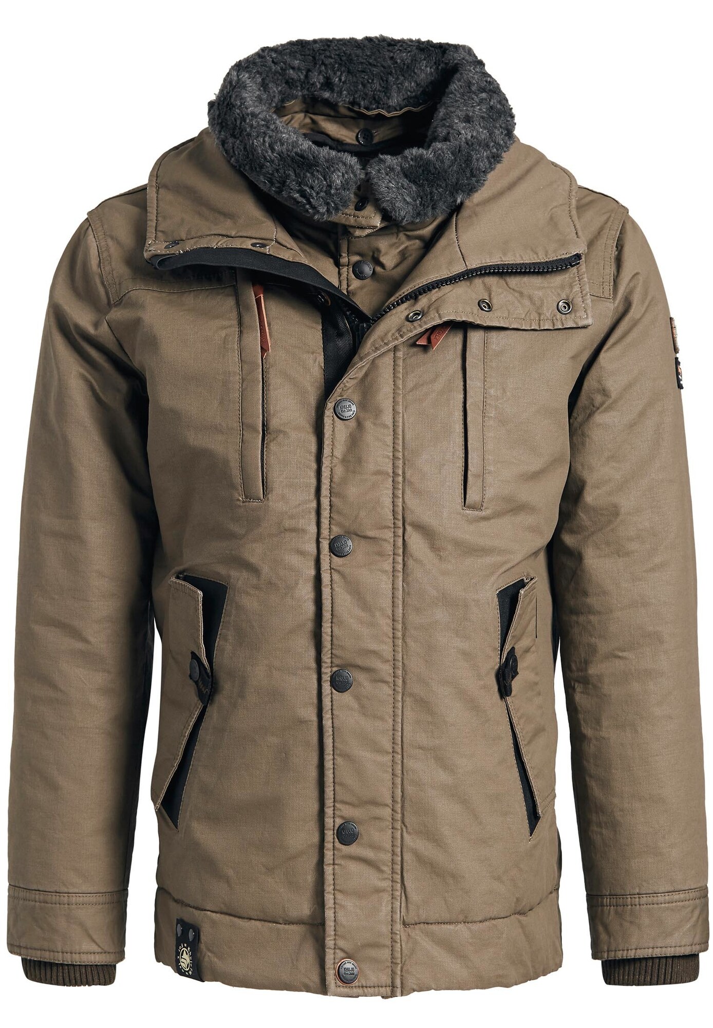 Khujo Jacke SETURN hellbraun / basaltgrau / schwarzmeliert