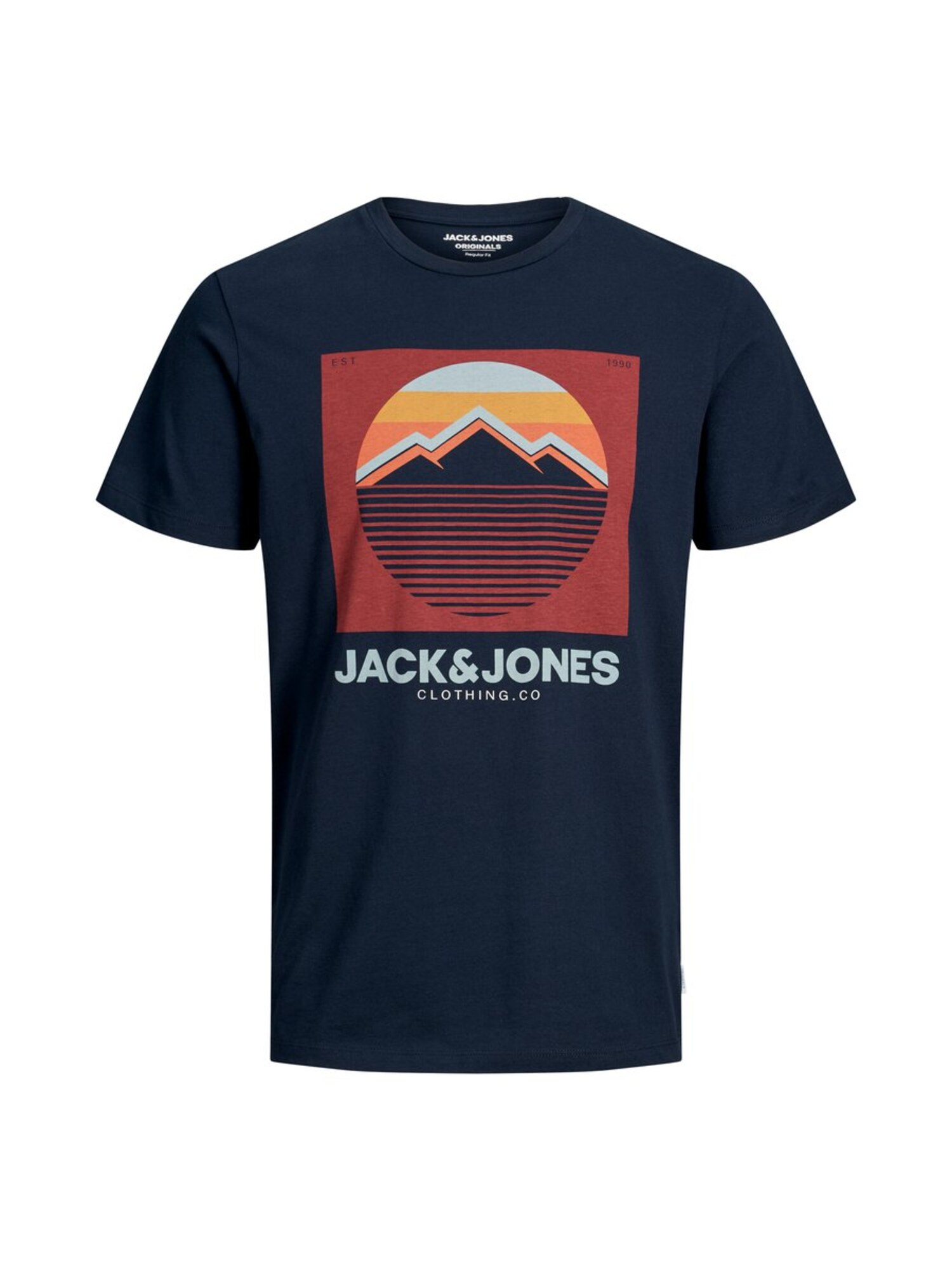 JACK & JONES Berglogo Print T-Shirt navy