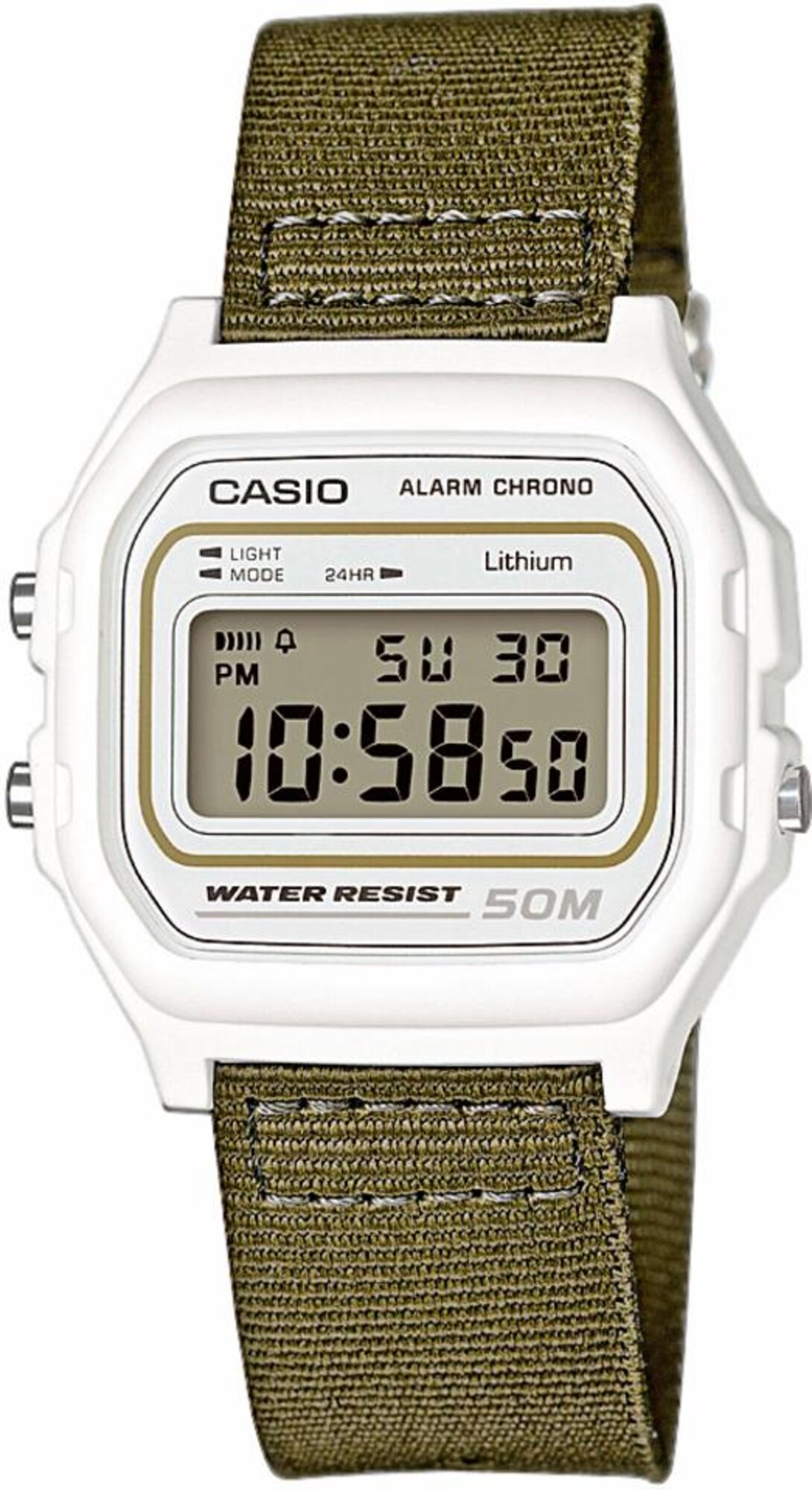 CASIO Collection Chronograph W-59B-3AVEF khaki / weiß