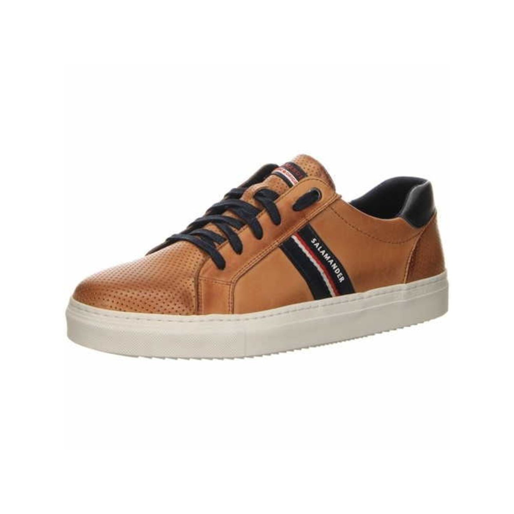 LURCHI Schnürschuhe cognac / rot / schwarz / weiß