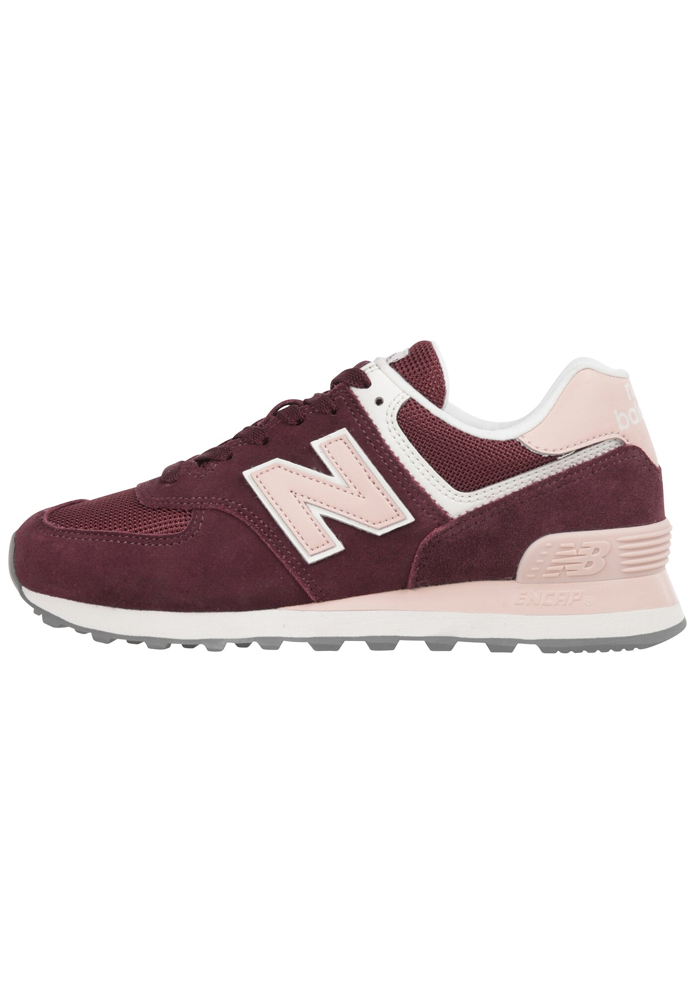 New Balance Sneaker ''''WL574 B'''' altrosa / burgunder / weiß