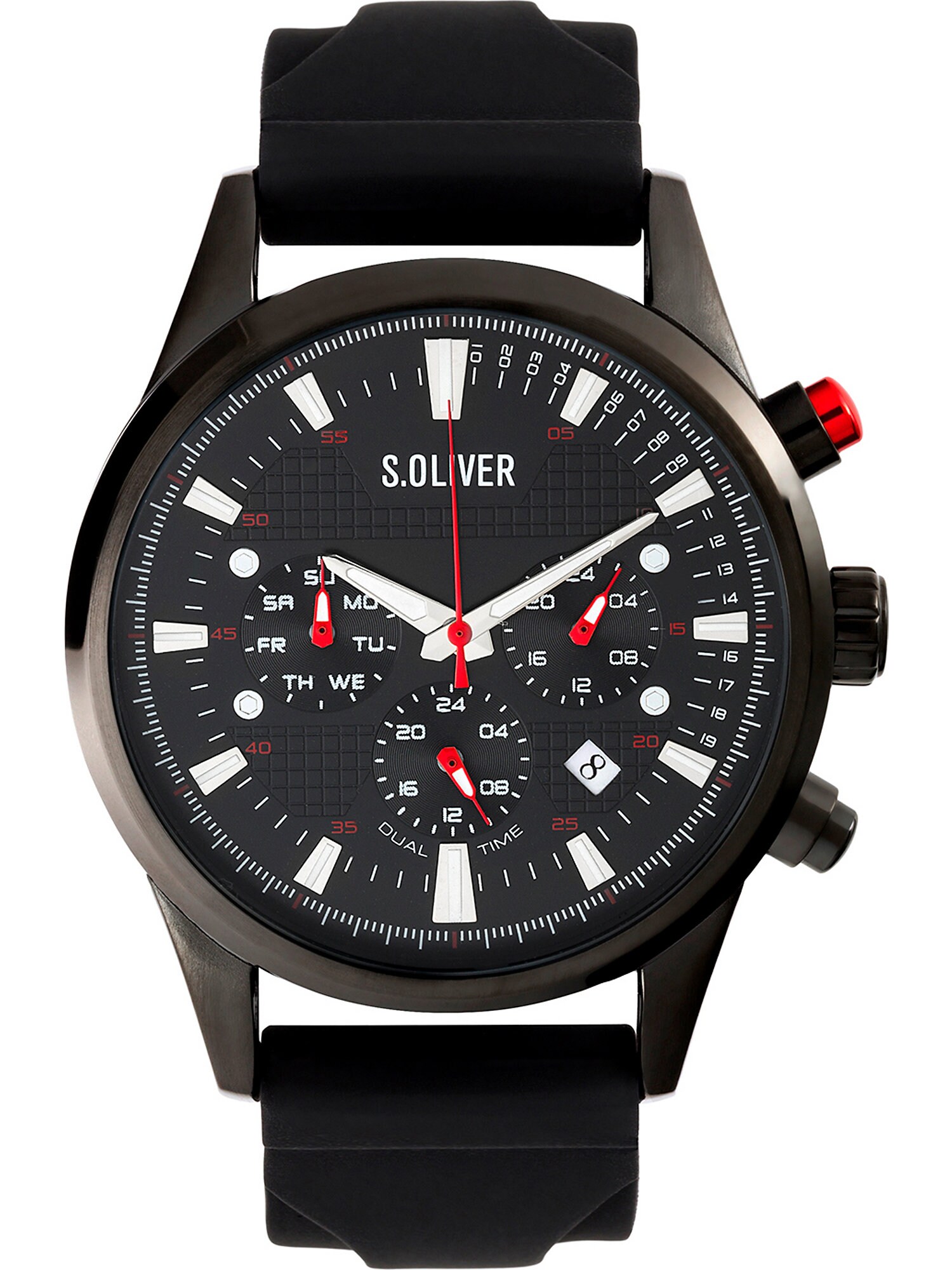 S.Oliver Uhr rot / schwarz / weiß