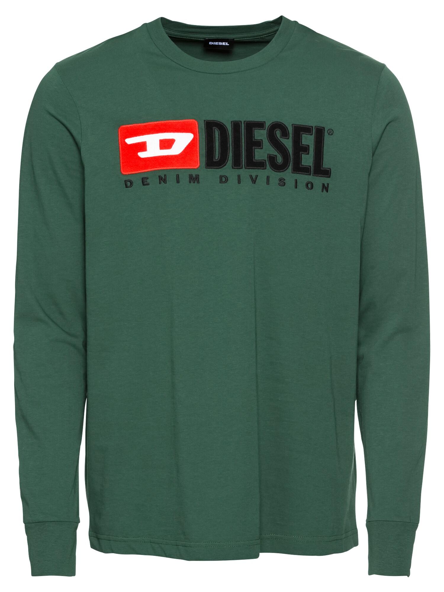 DIESEL Langarmshirt T-JUST-LS-DIVISION grün / rot / schwarz