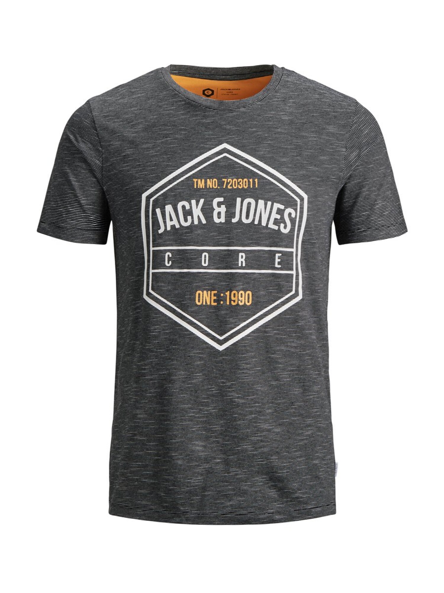 JACK & JONES T-Shirt hellgelb / basaltgrau / weiß