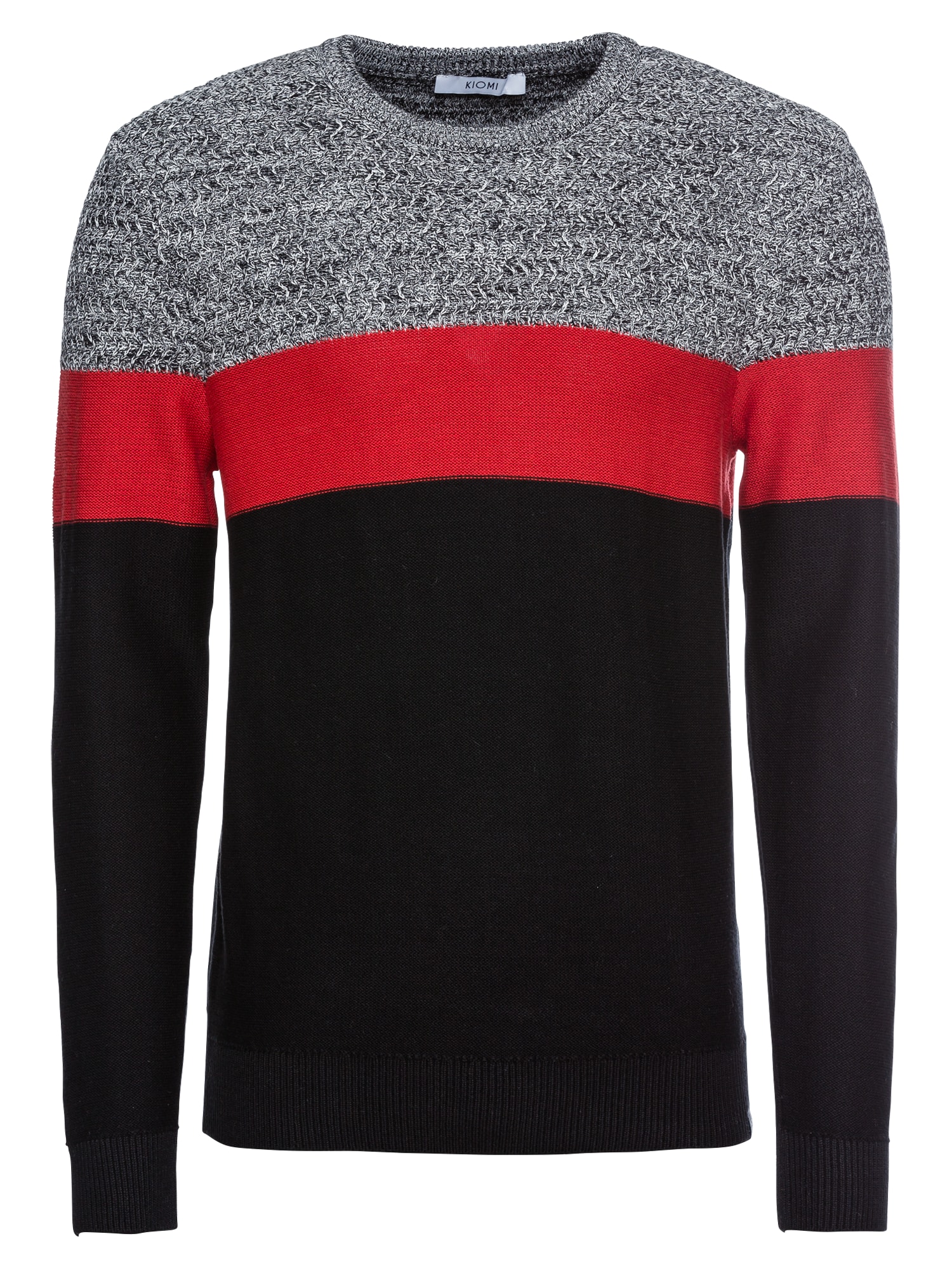 Pullover grau / rot / schwarz