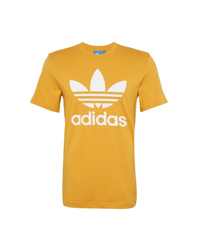 ADIDAS ORIGINALS T-Shirt mit Rundhalsausschnitt senf / weiß