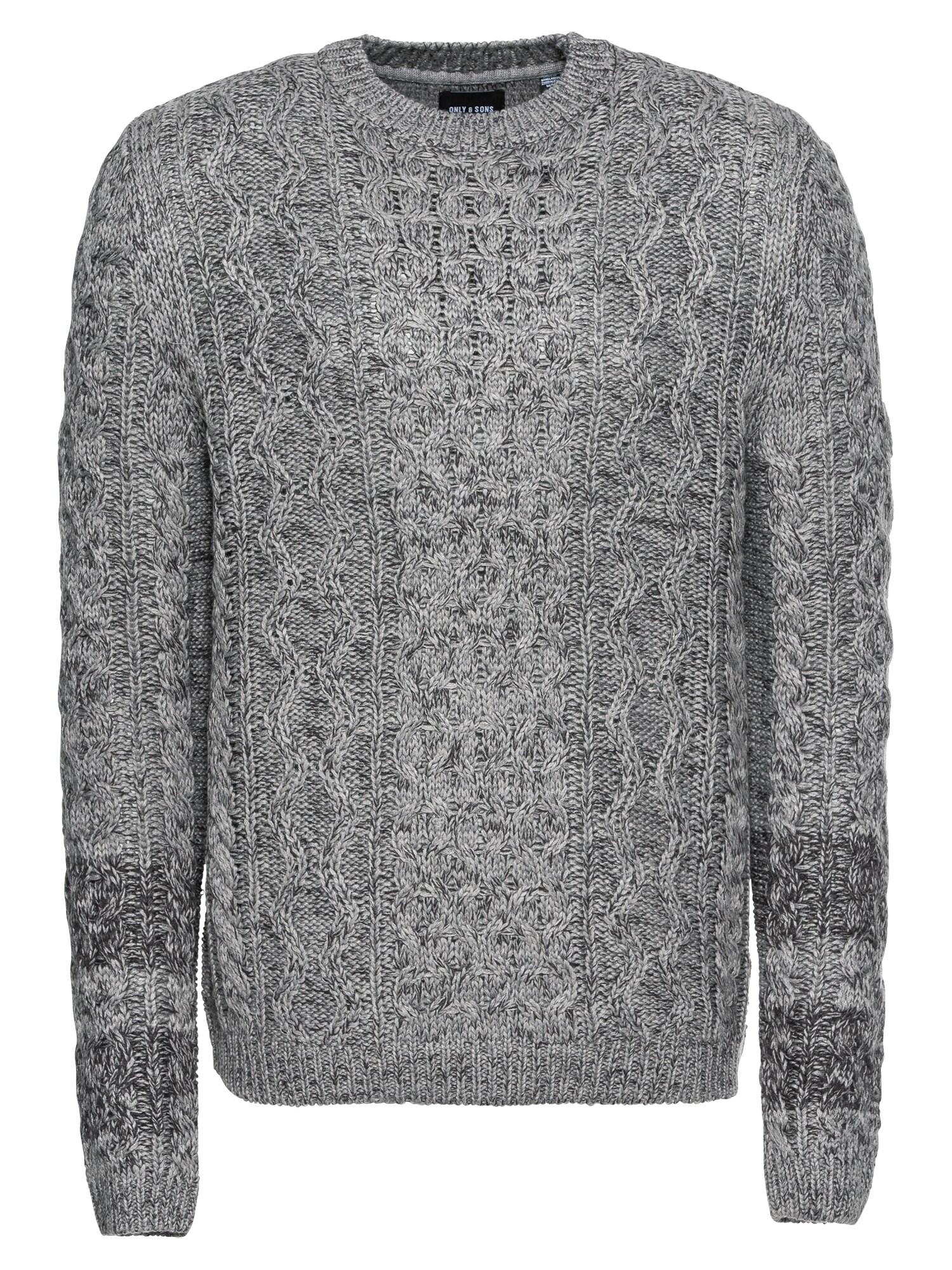 Only & Sons Pullover ''''onsHEATH 3 STRIPED CABLE CREW NECK'''' graumeliert