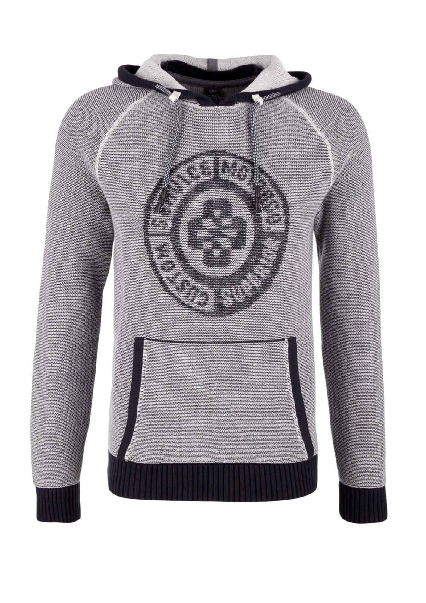 S.Oliver Hoodie dunkelgrau / schwarz / weiß