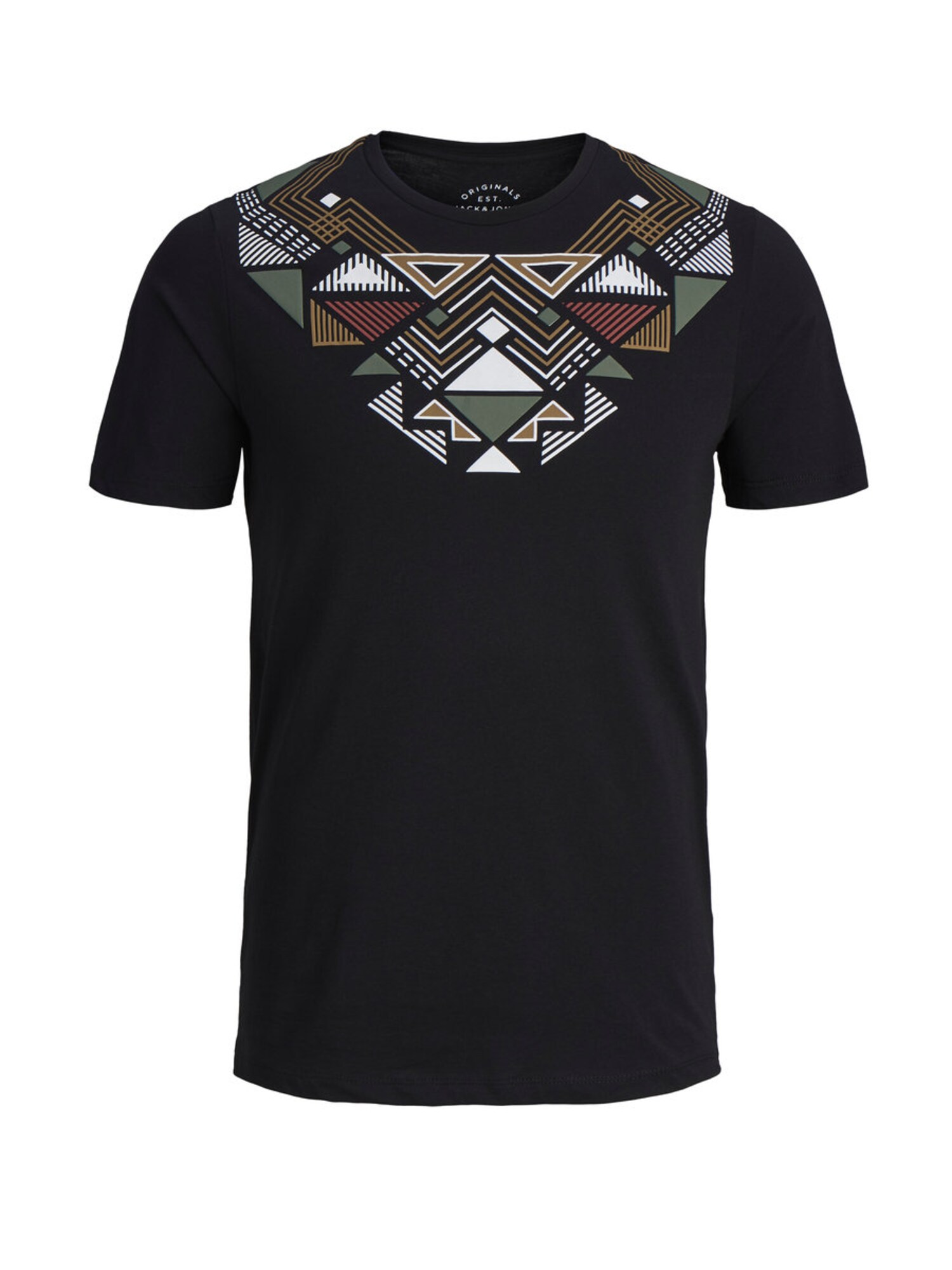 JACK & JONES T-Shirt braun / pastellgrün / schwarz / weiß