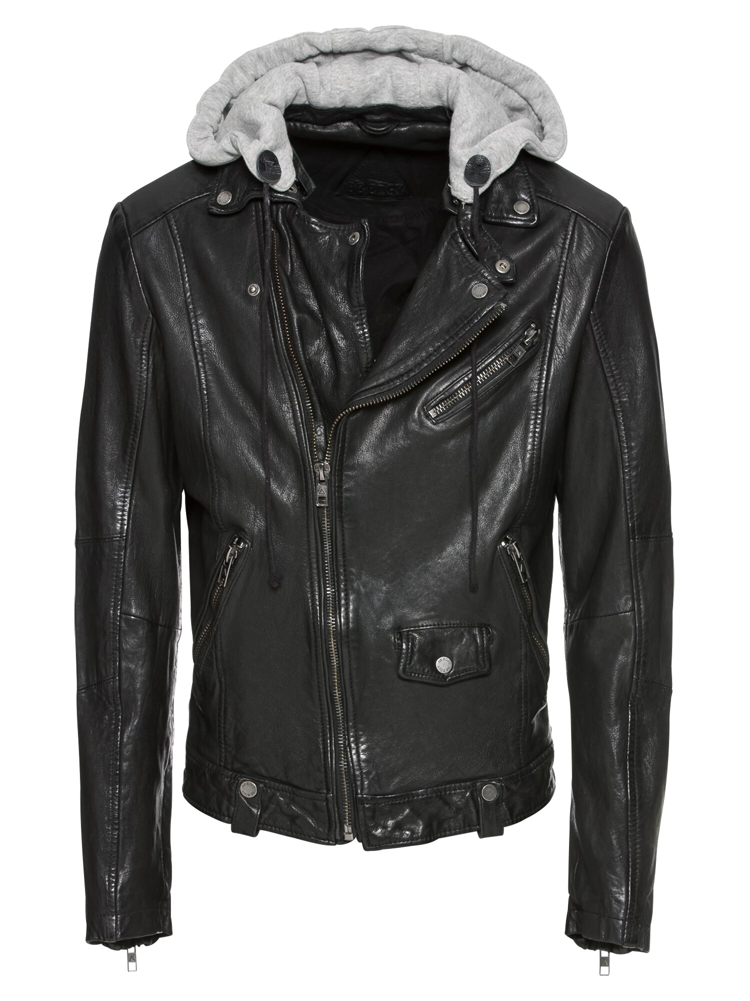 BE EDGY Lederjacke BEjalen grau / schwarz
