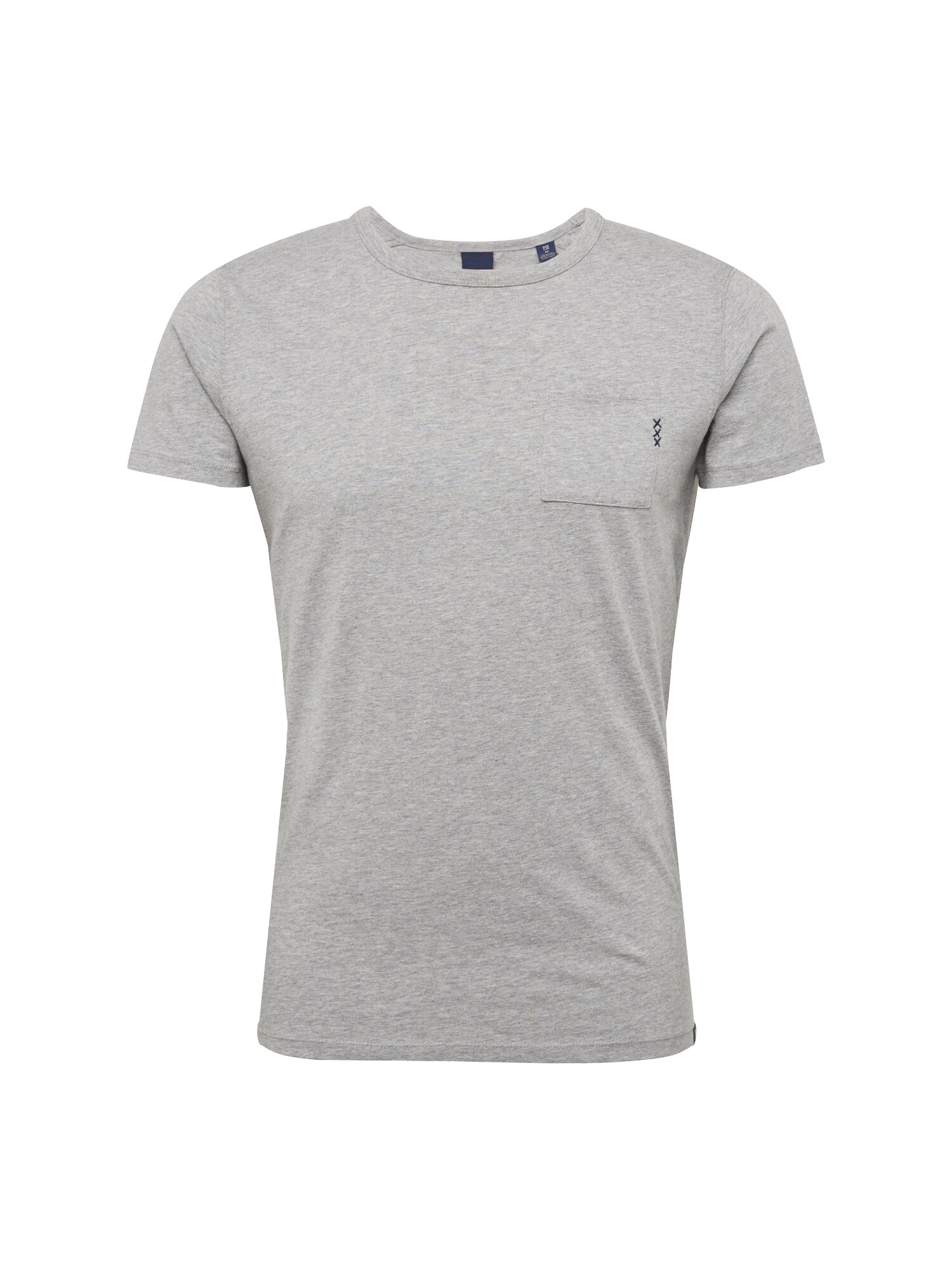 SCOTCH & SODA T-Shirt ''''Ams Blauw 1 pocket tee in colours with XXX embro'''' grau