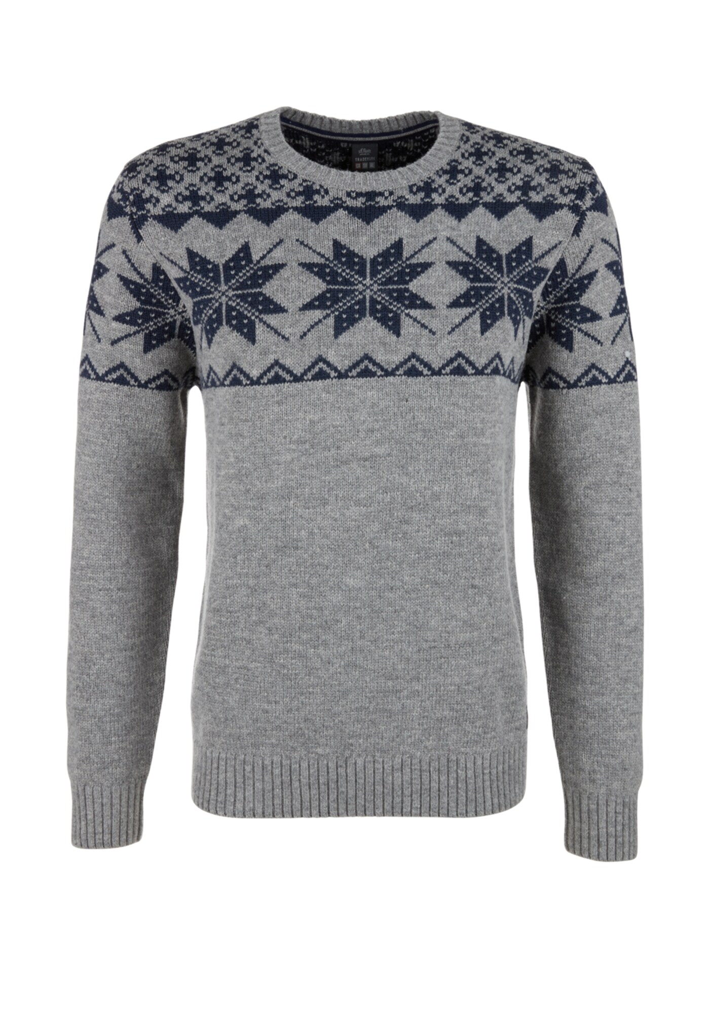 S.Oliver Pullover nachtblau / grau