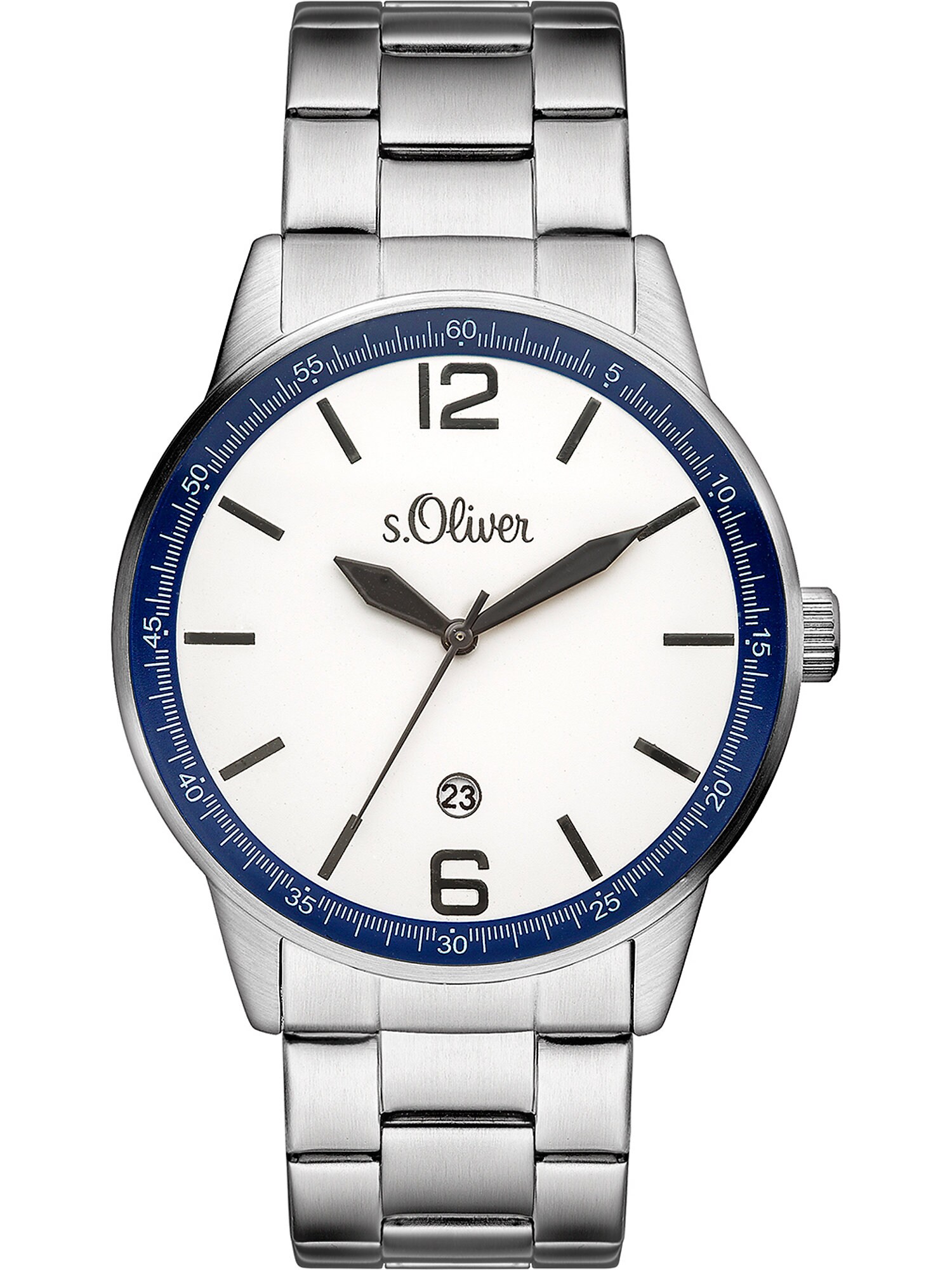 S.Oliver Uhr blau / silber / weiß