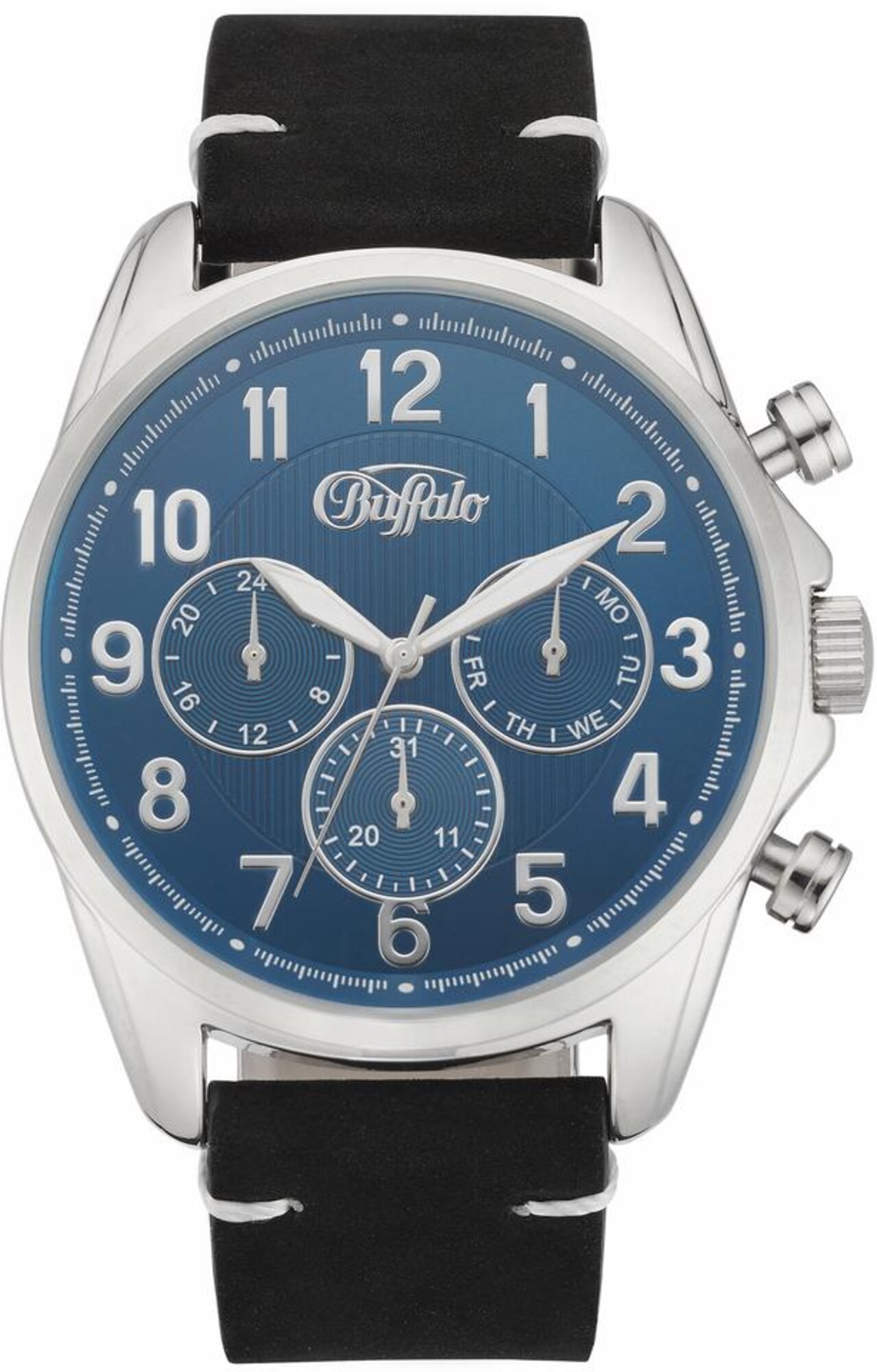 BUFFALO Multifunktionsuhr blue denim / schwarz / silber