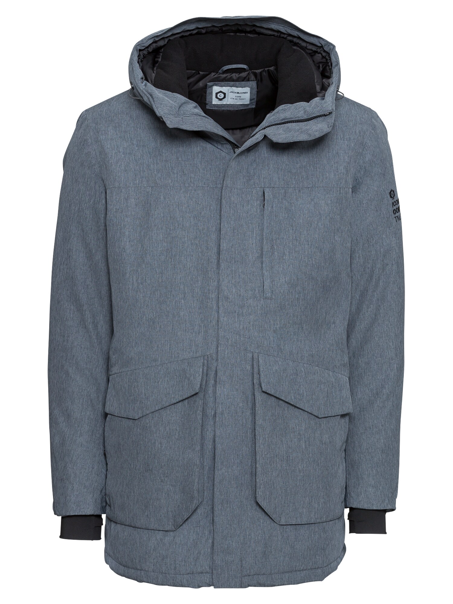 JACK & JONES Parka graumeliert / schwarz