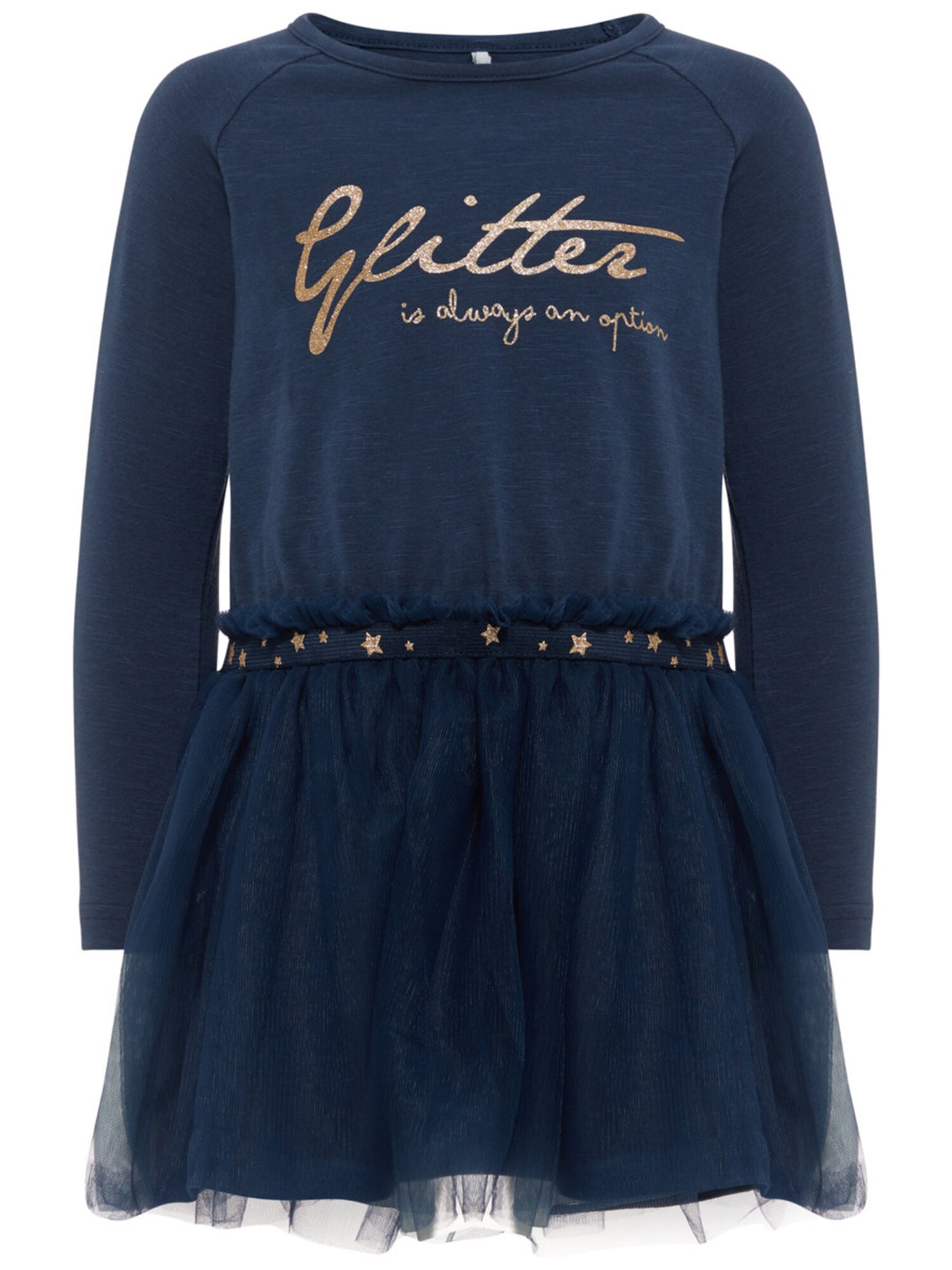 Name it Meisjes Jurk blauw / goud