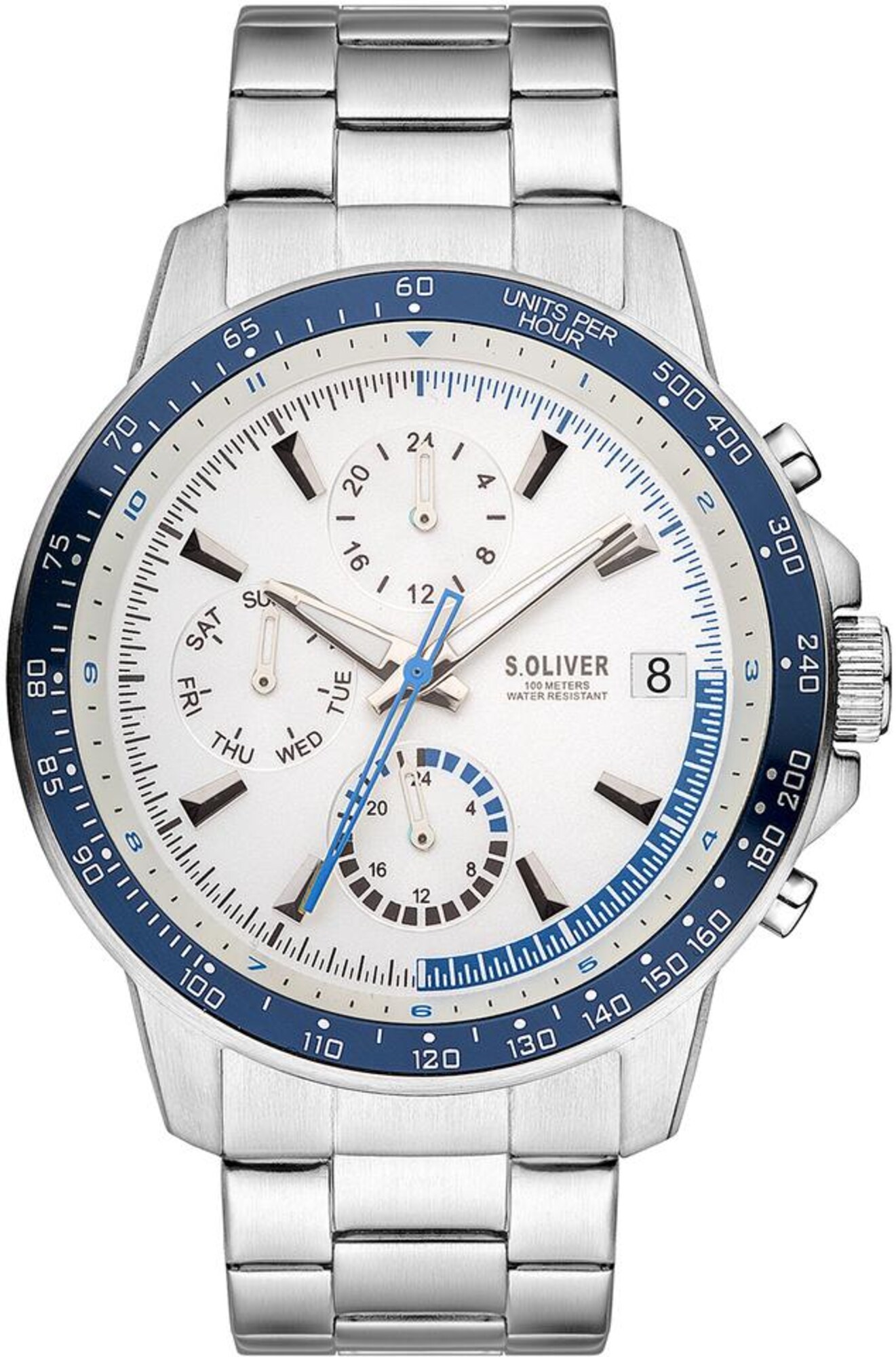 S.Oliver Multifunktionsuhr ''''SO-3485-MM'''' himmelblau / silber