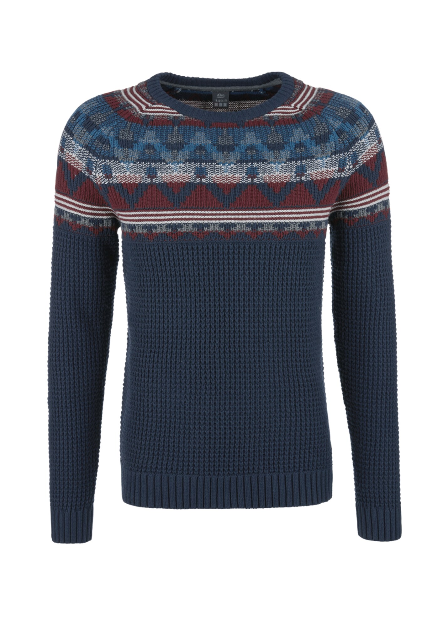 S.Oliver Pullover ultramarinblau / himmelblau / grau / dunkelrot / weiß
